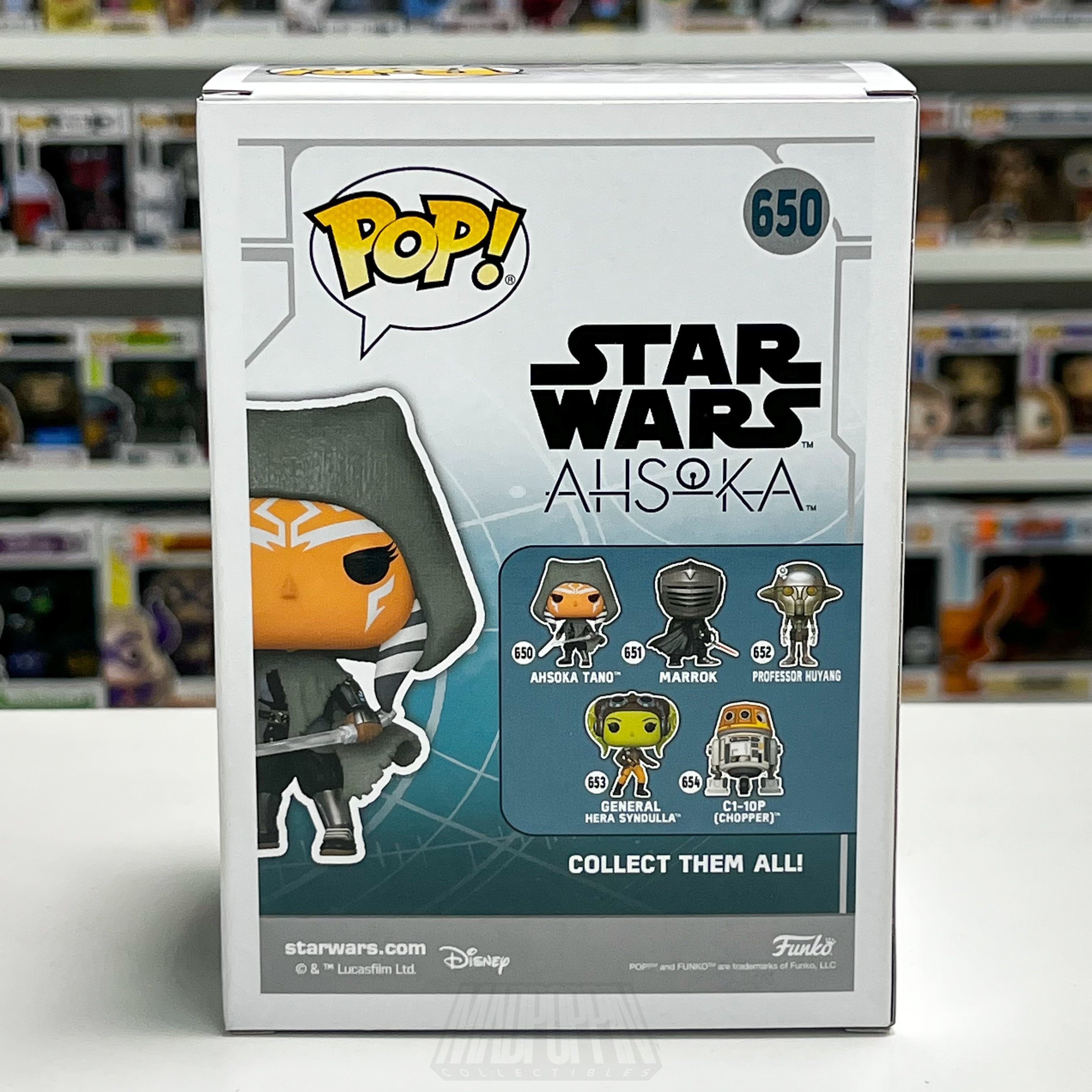 Funko Pop Star Wars Ahsoka Tano 650 Signed Ashley Eckstein Rosario Dawson COA - Madpoppin