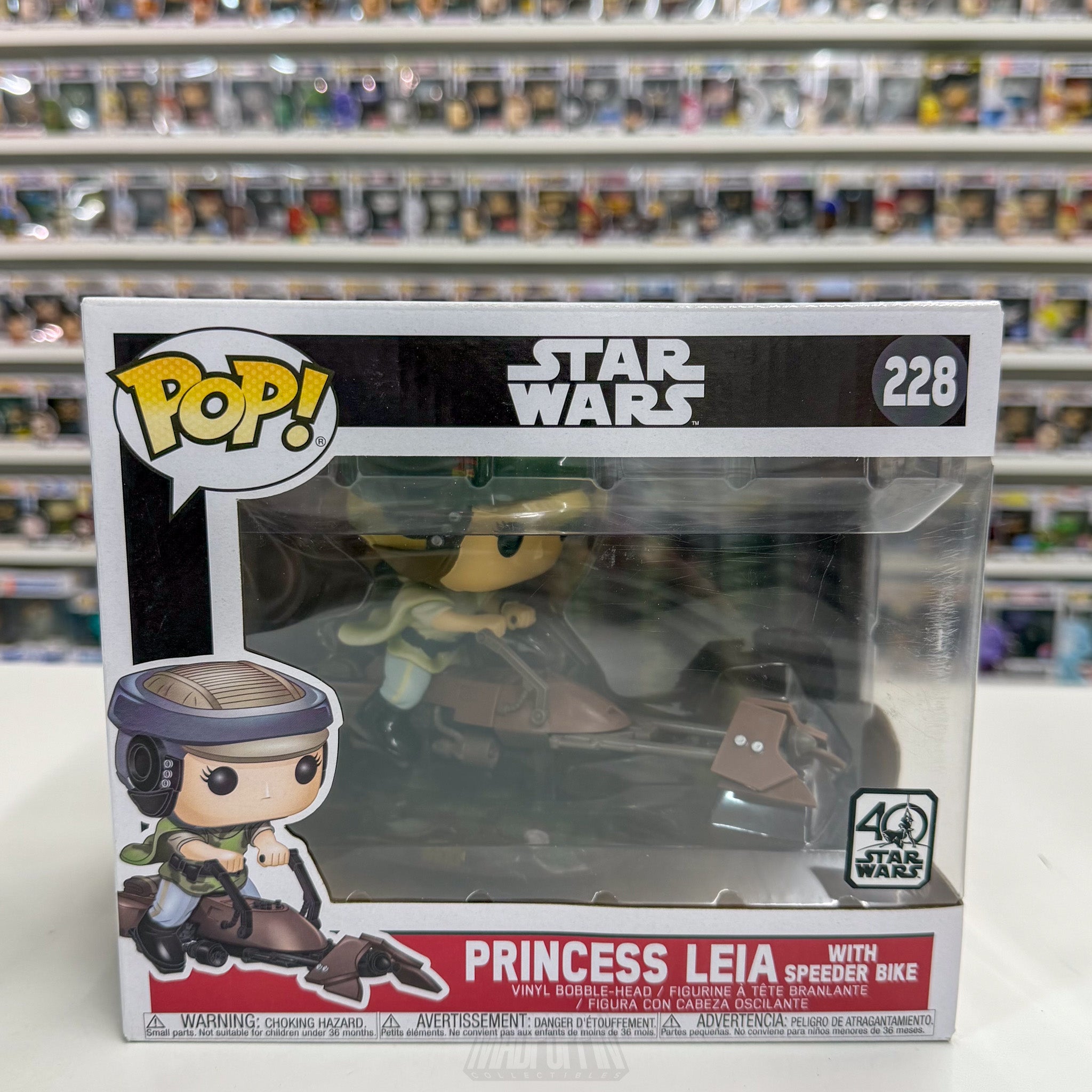 Funko Pop Ride Star Wars 228 Princess Leia Speeder Bike ROTJ 40th Anniversary