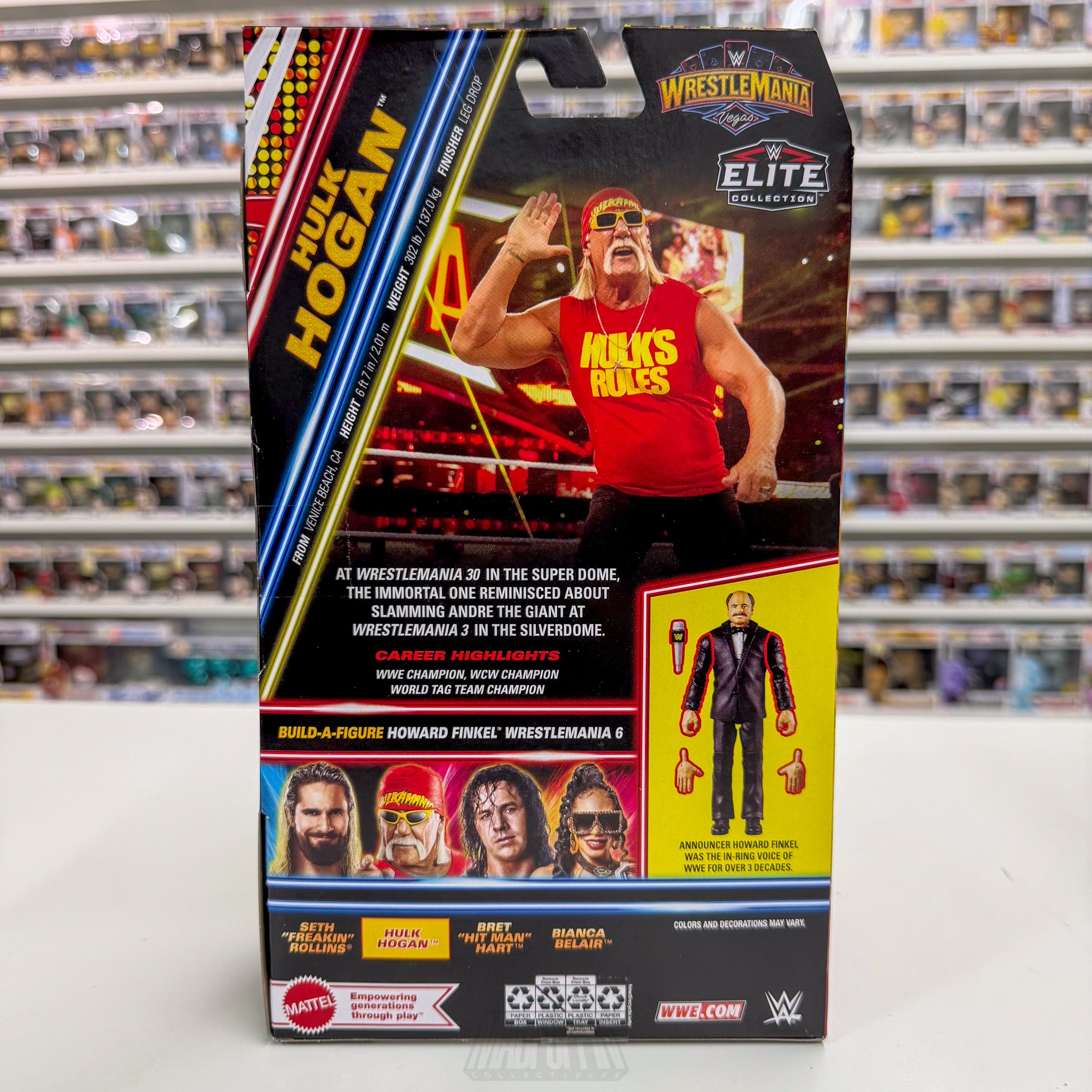 Mattel WWE Elite WrestleMania Vegas Hulk Rules Hogan BAF Hulkamania Wrestling