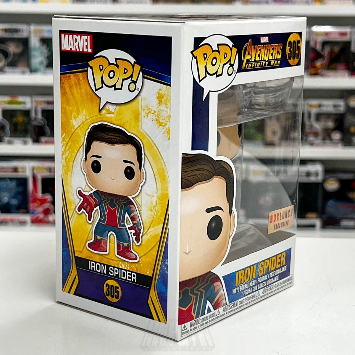 Funko Pop Marvel Avengers Infinity War Iron Spider Unmasked BoxLunch 305 Figure