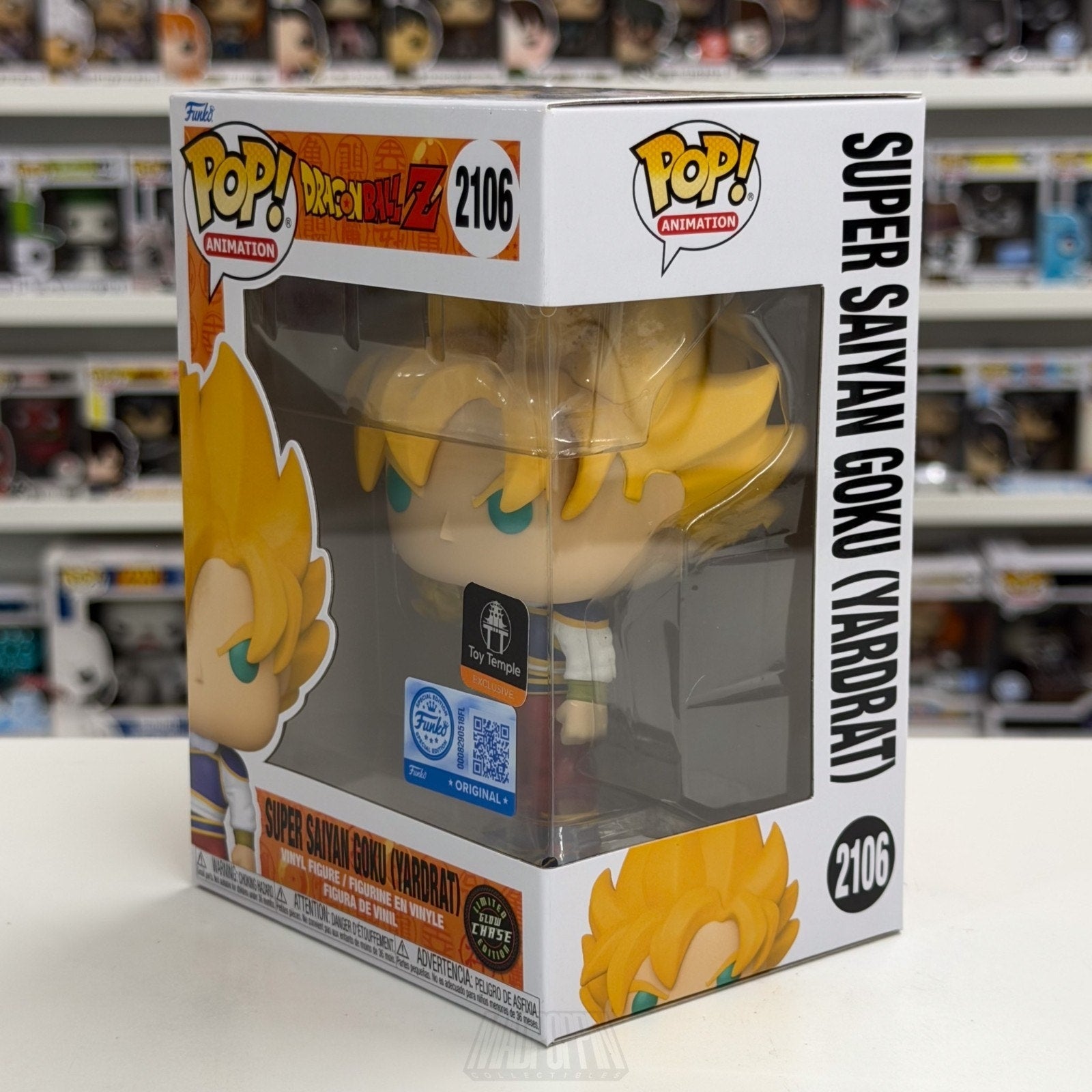 Funko Pop Anime DBZ Super Saiyan Goku Yardrat Toy Temple Glow Chase 2106 Figure