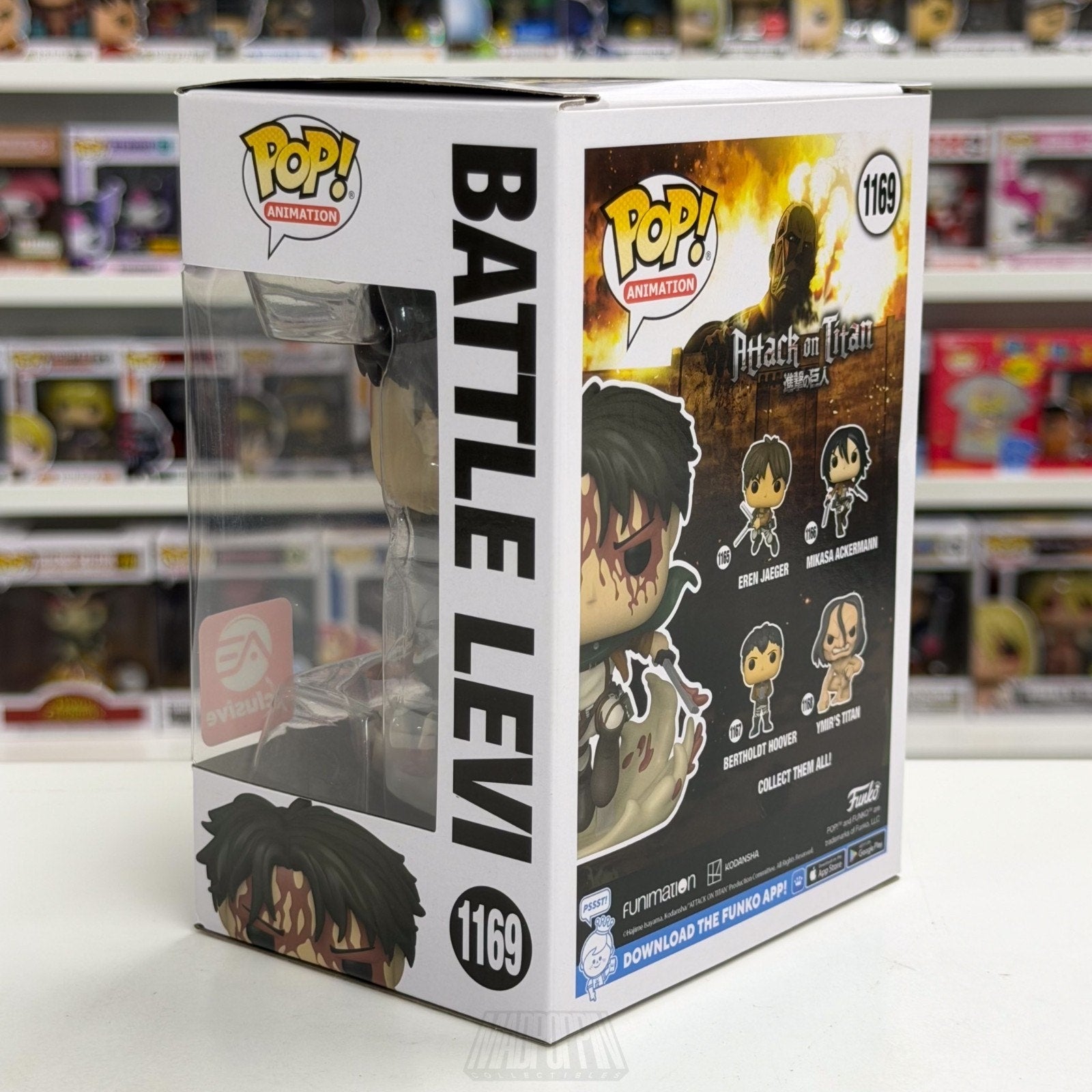 Funko Pop Anime Attack Titan Battle Levi Bloody Alliance Ent 1169 Vinyl Figure