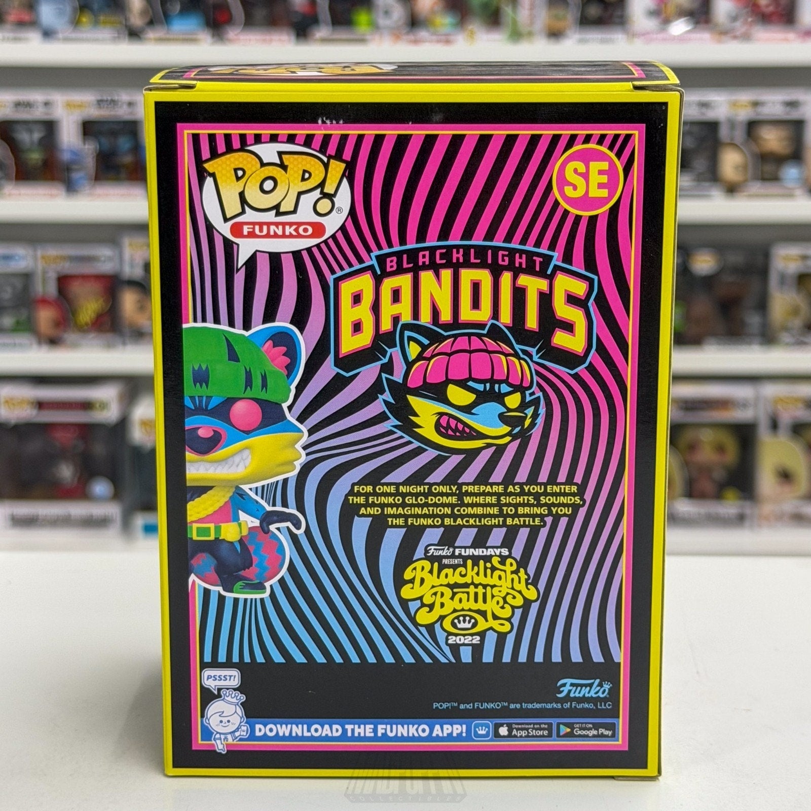 Funko Pop Fundays Blacklight Battle Bandit LE 6250 SE Raccoon Toy Vinyl Figure