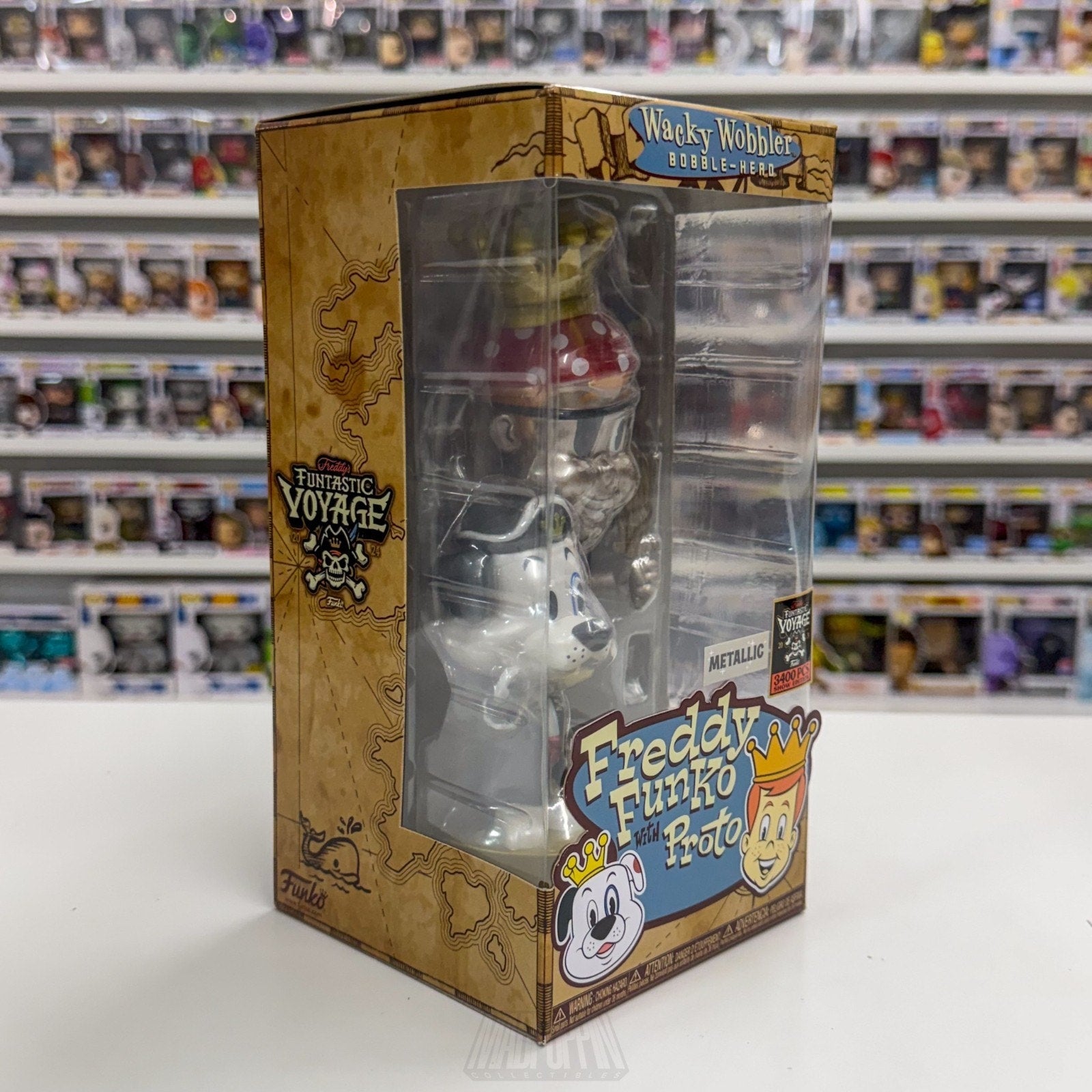 Funko Wacky Wobbler Fundays Funtastic Voyage Freddy Proto Metallic Vinyl Figure