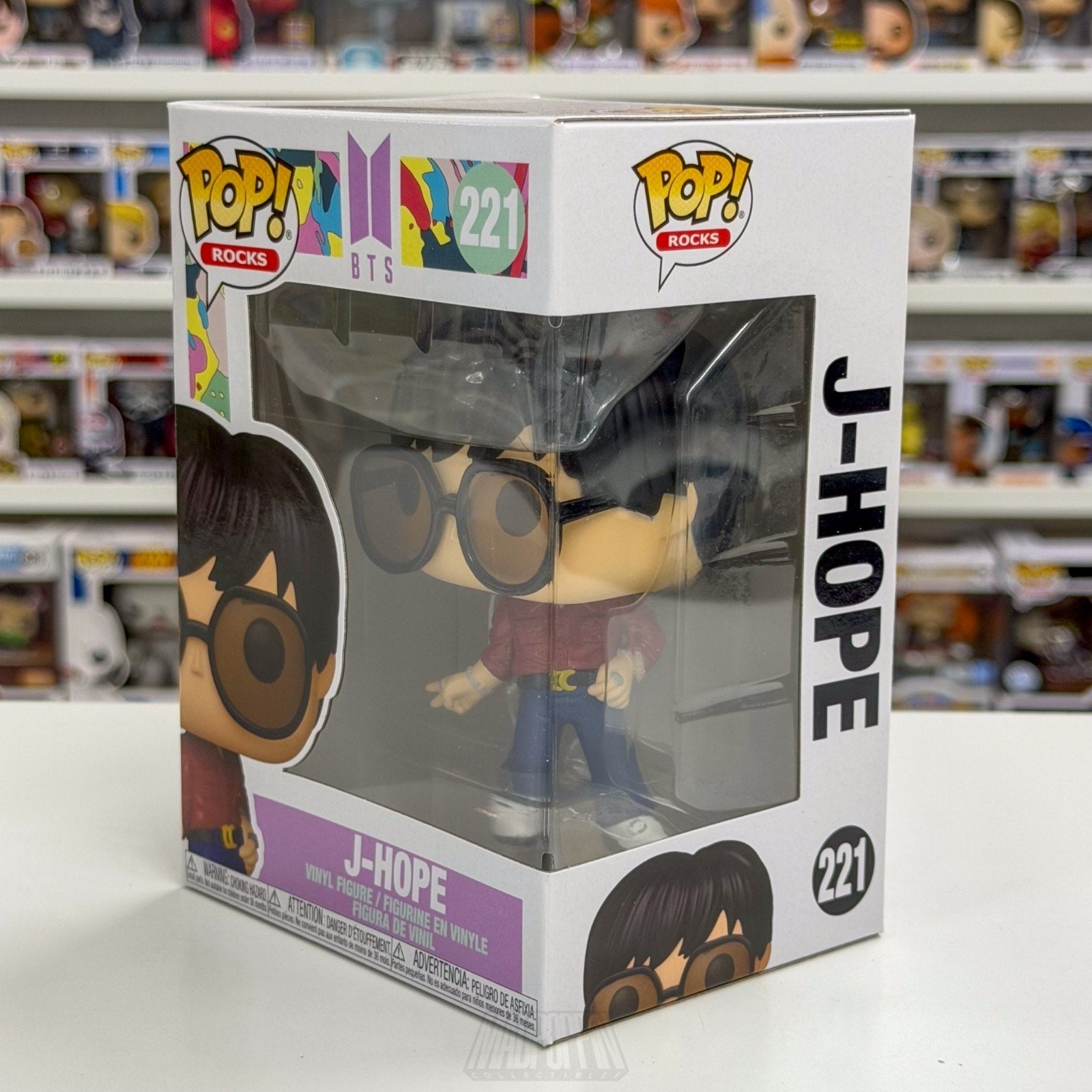 Funko Pop Rocks BTS Dynamite J-Hope 221 Boy Band Korean K-Pop Toy Vinyl Figure