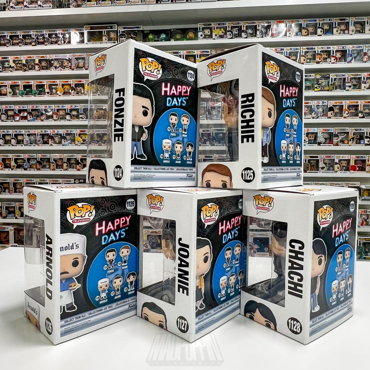 Funko Pop TV Happy Days Complete Set Fonzie Richie Arnold Joanie Chachi Figures