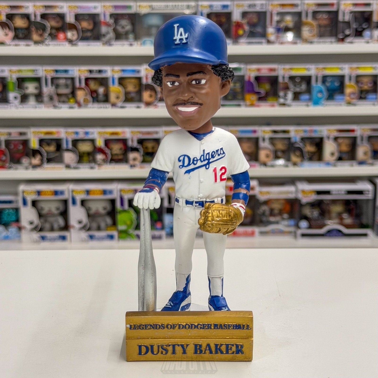 Legends of Los Angeles Dodgers Dusty Baker Bobblehead Gold Baseball MLB Figure