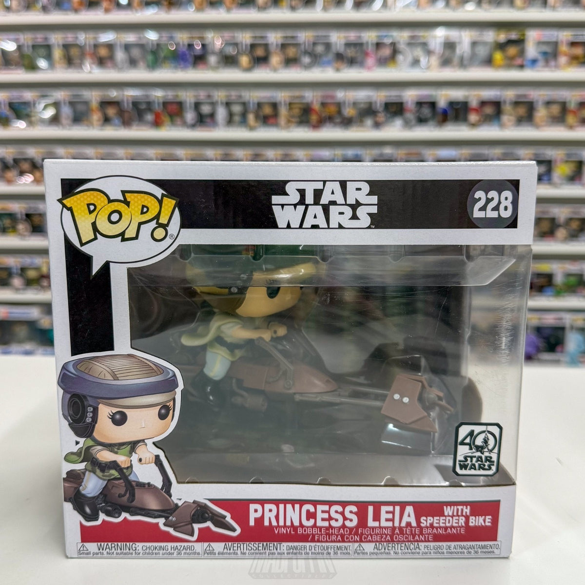 Funko Pop Ride Star Wars ROTJ Princess Leia Speeder Bike 228 Jedi Vinyl Figure