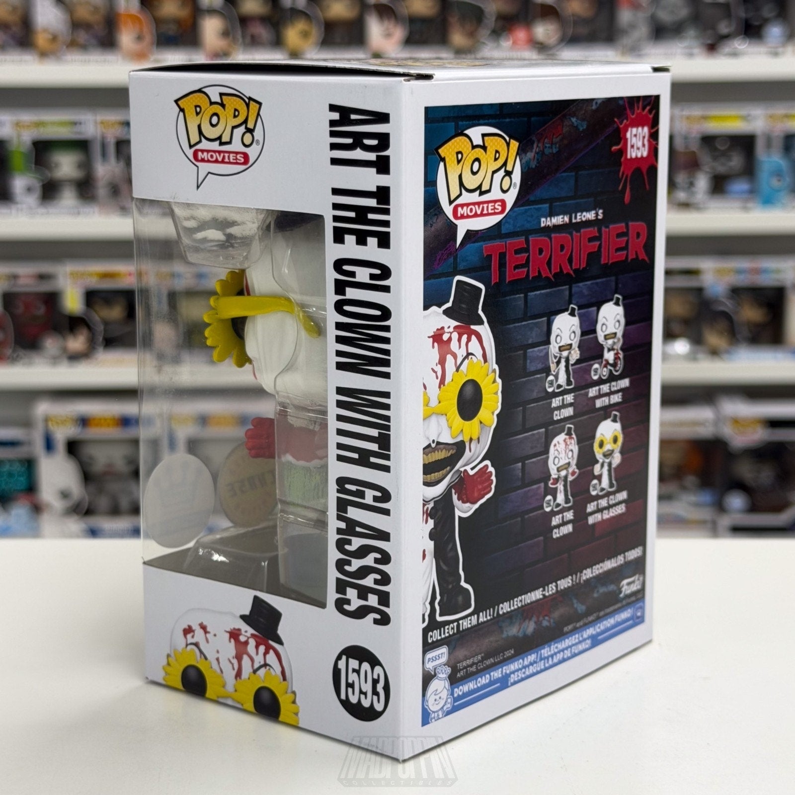 Funko Pop Movies Terrifier Art the Clown w/Glasses 1593 Horror Gore Vinyl Figure
