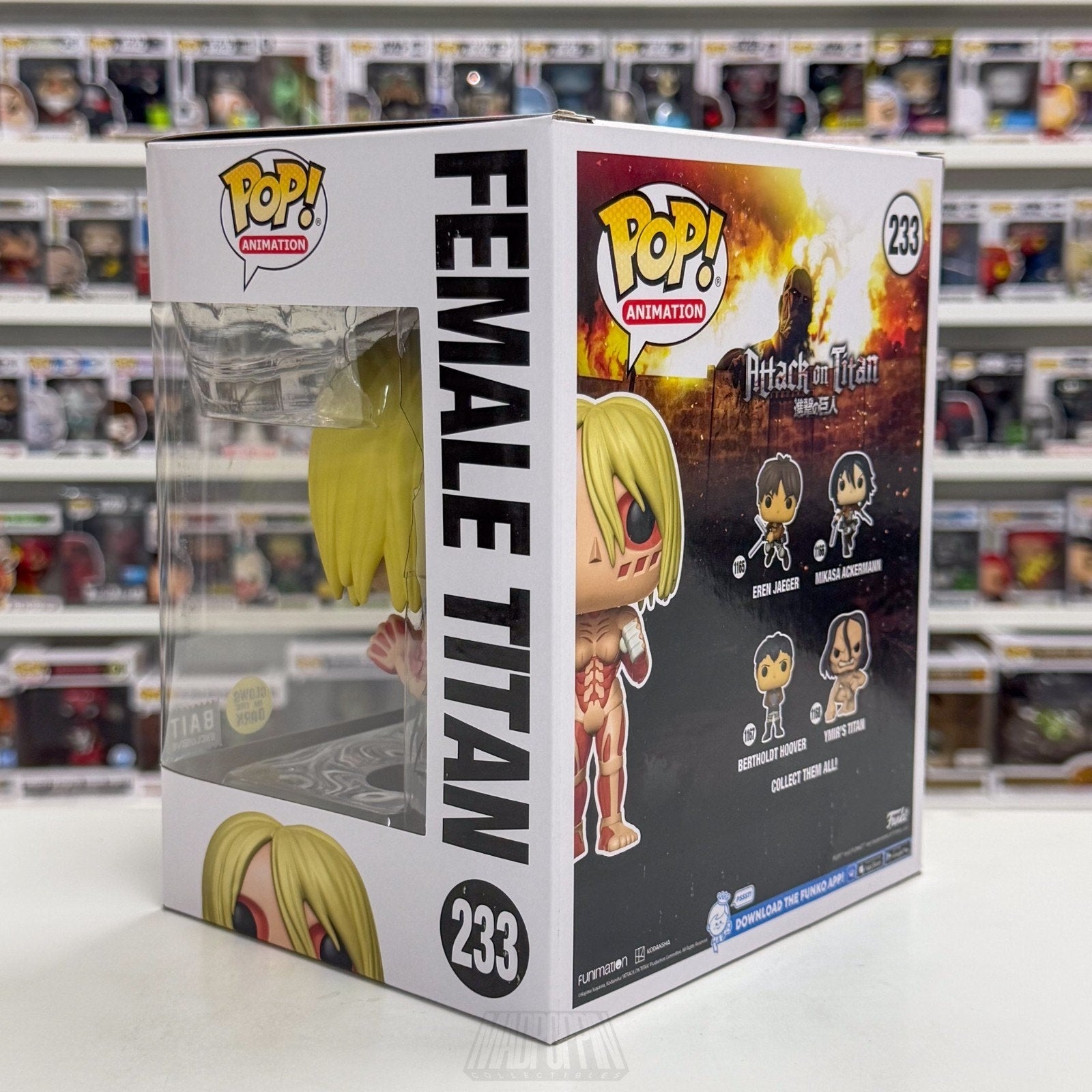 Funko Pop Anime Attack on Titan Female Titan 6" Glow BAIT 233 Manga Vinyl Figure