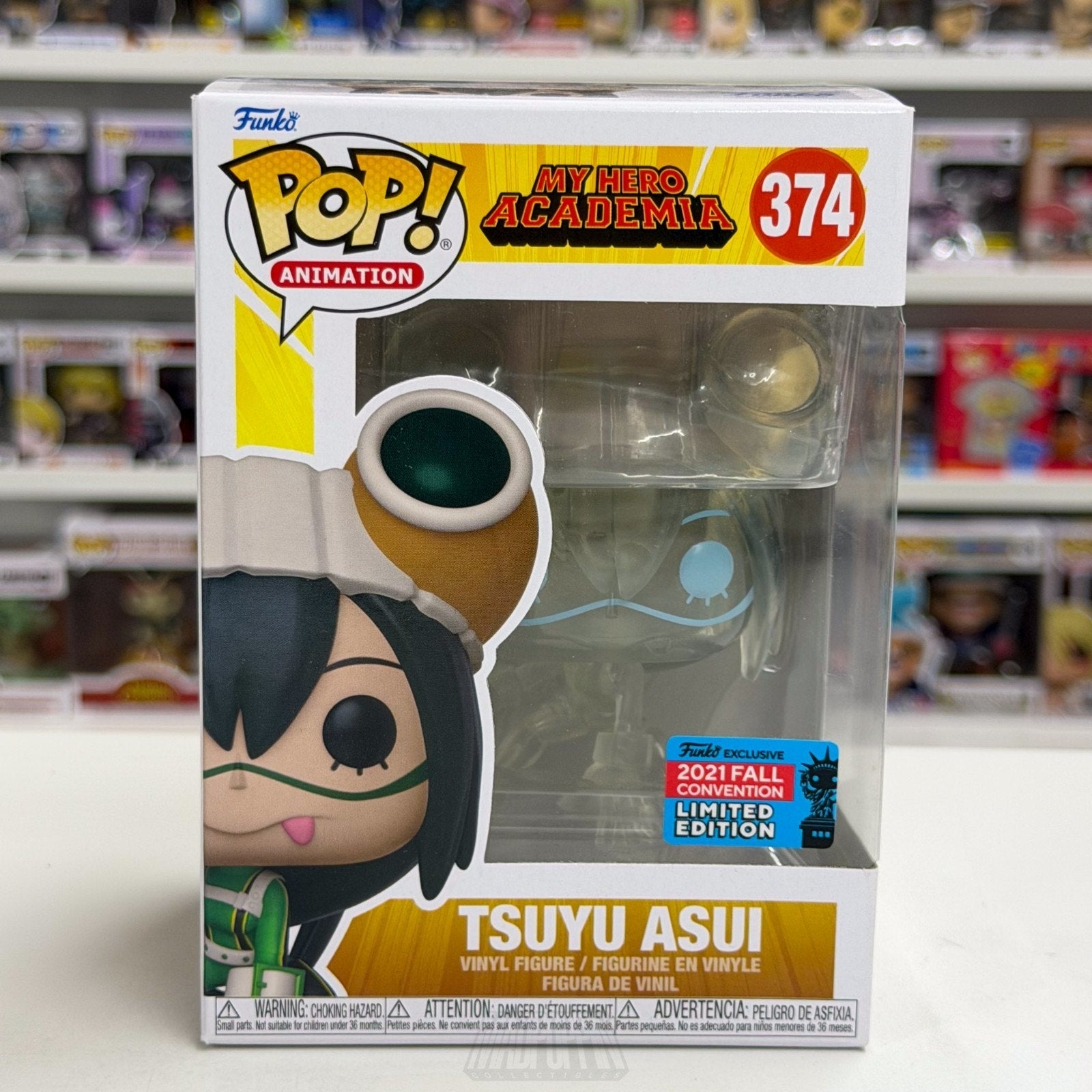 Funko Pop Anime My Hero Academia Tsuyu Asui Clear NYCC 374 Manga Vinyl Figure