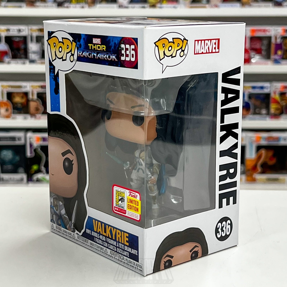 Funko Pop Marvel Thor Ragnarok Valkyrie Battle Outfit 336 SDCC 2018 Vinyl Figure