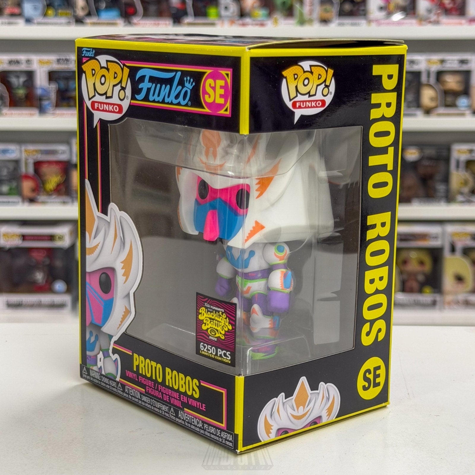 Funko Pop Fundays Blacklight Battle Proto Robos Limited 6250 Pcs SE Vinyl Figure