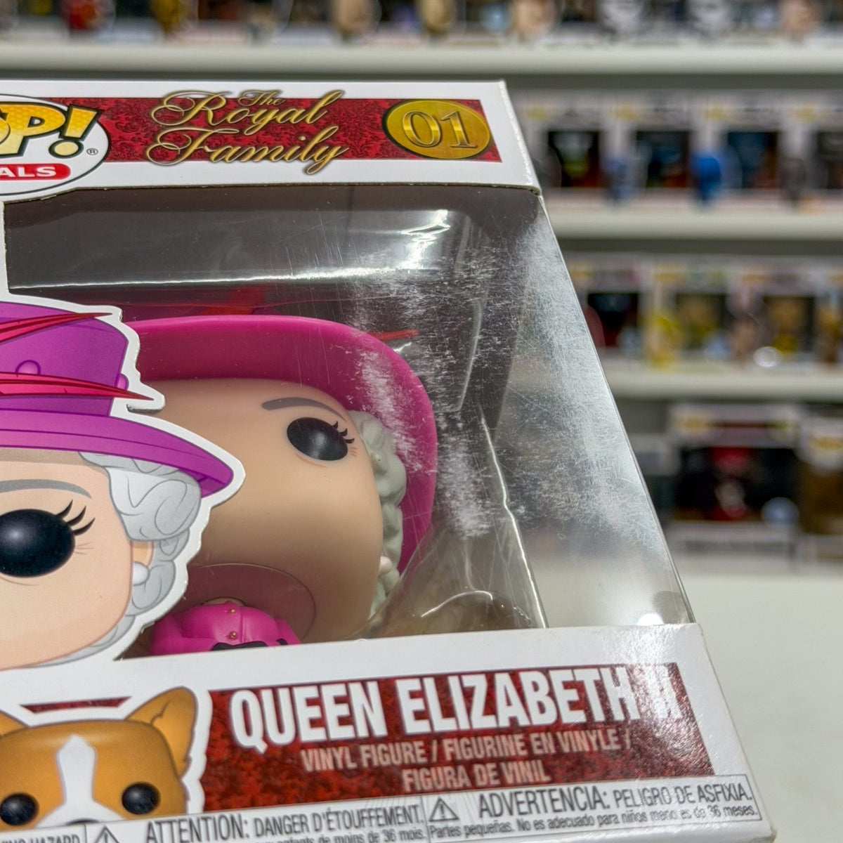 Funko Pop The Royal Family Queen Elizabeth II Pink Outfit Corgi 01 Vinyl Figure