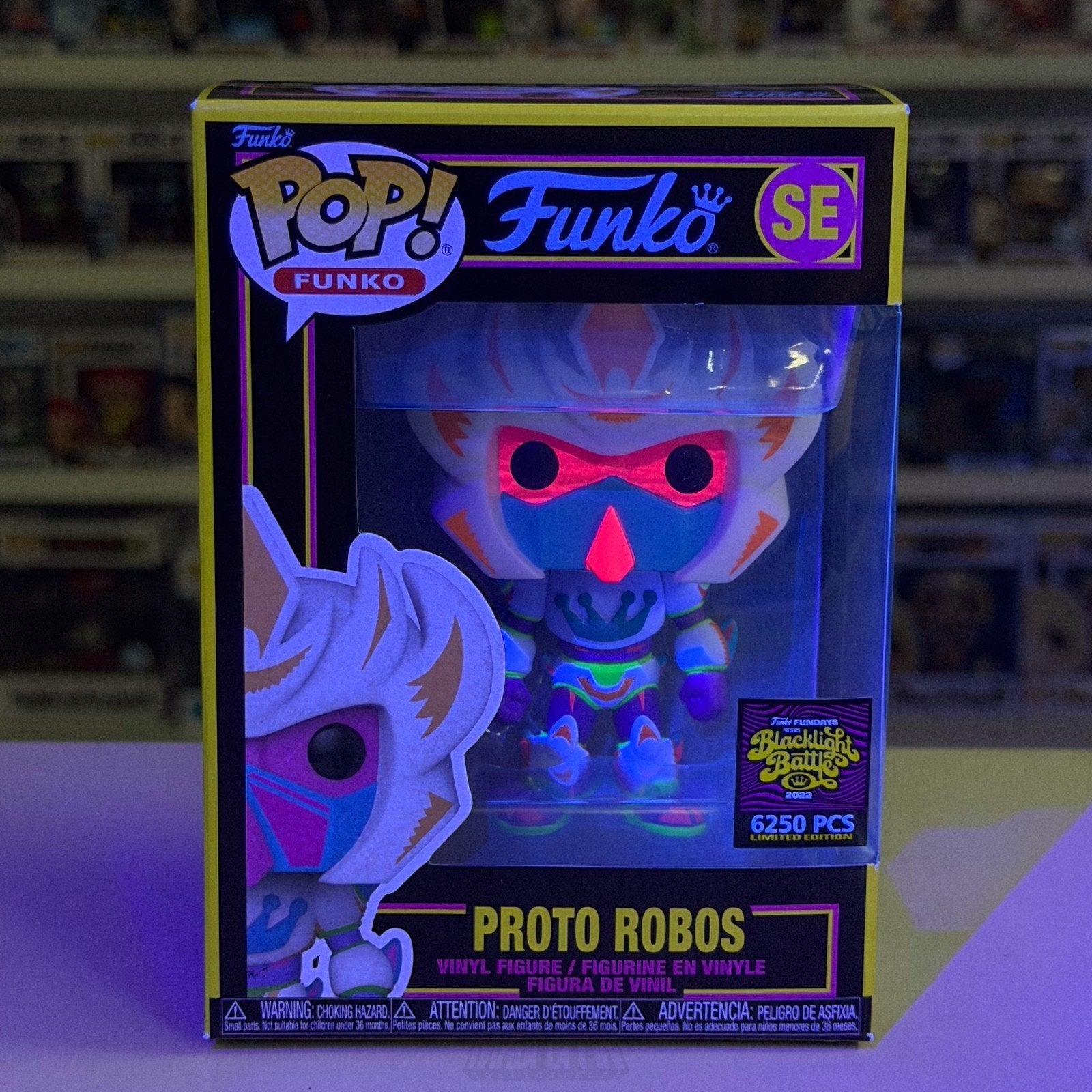 Funko Pop Fundays Blacklight Battle Proto Robos Limited 6250 Pcs SE Vinyl Figure