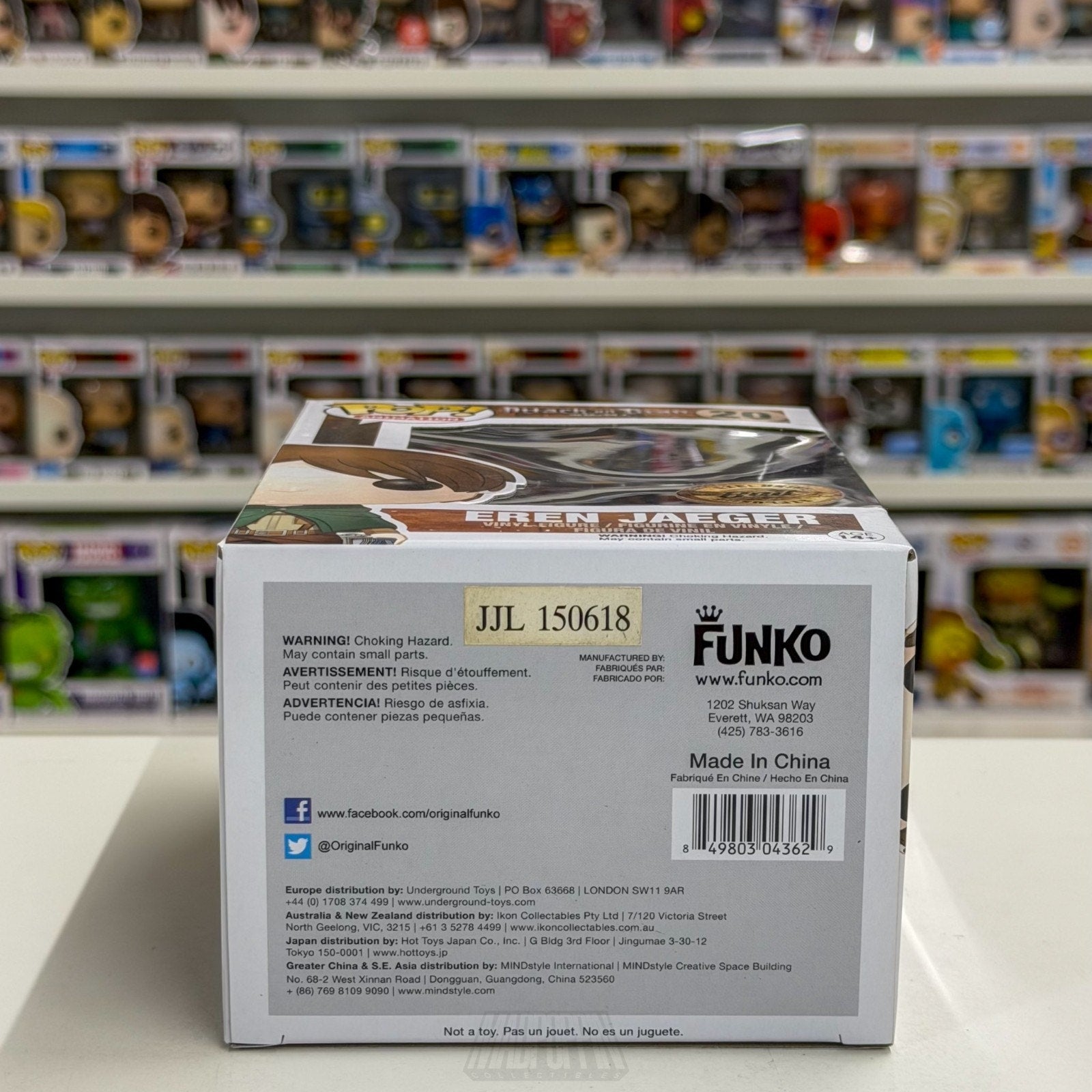 Funko Pop Anime Attack on Titan Eren Jaeger Black & White BAIT 20 Vinyl Figure