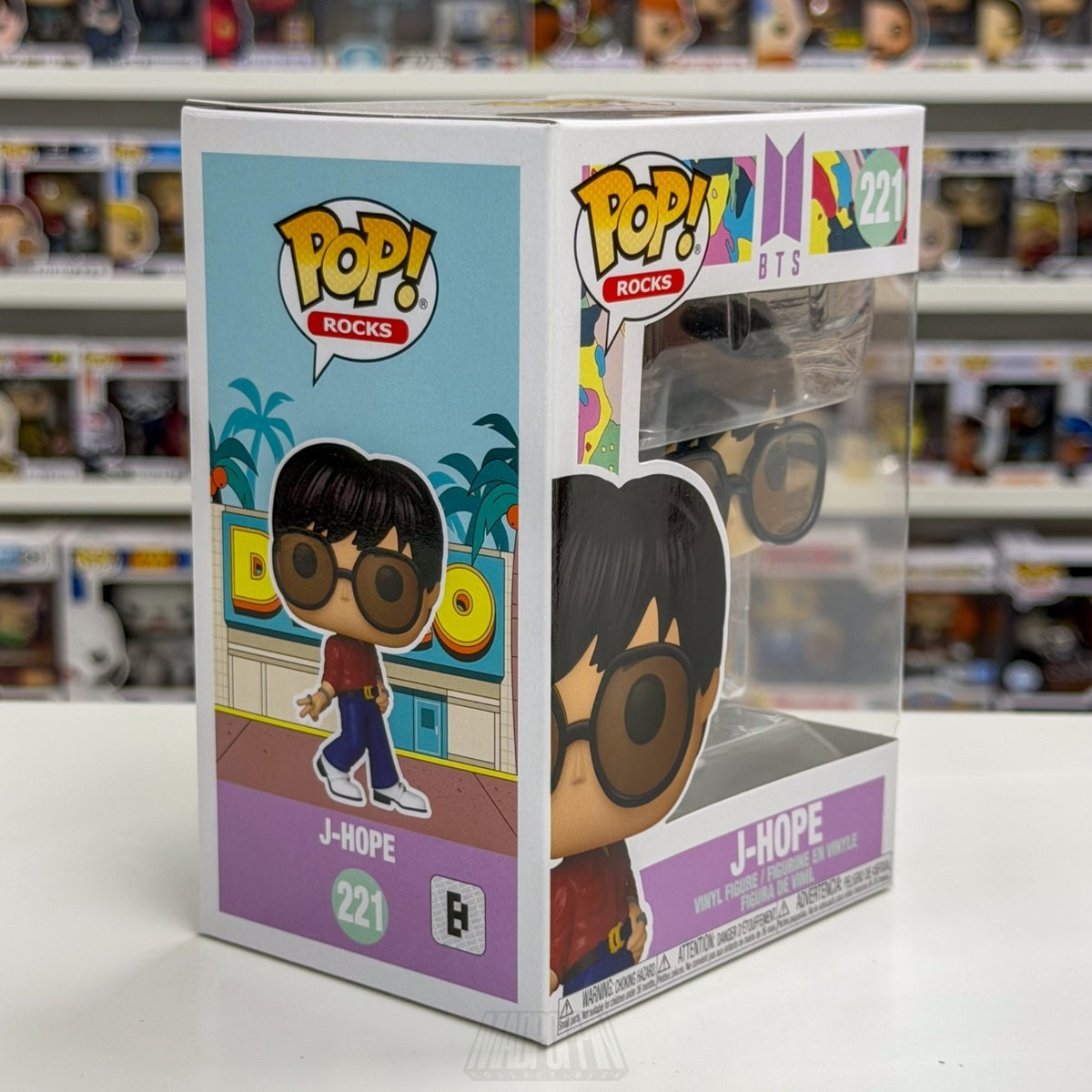 Funko Pop Rocks BTS Dynamite J-Hope 221 Boy Band Korean K-Pop Toy Vinyl Figure