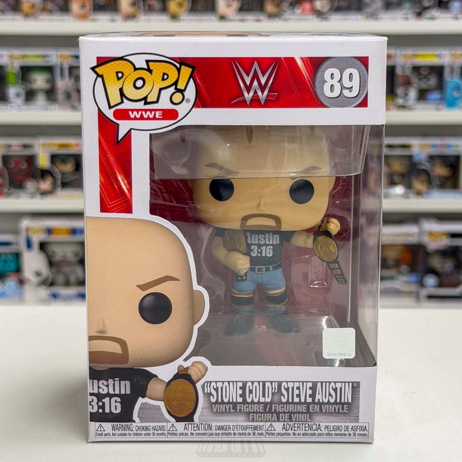 Funko Pop WWE Stone Cold Steve Austin Metallic Two Belts 89 Wrestling Toy Figure