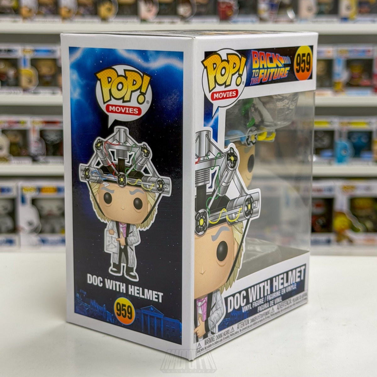 Funko Pop Movies Back to the Future Doc w/Helmet 959 Time Machine Vinyl Figure