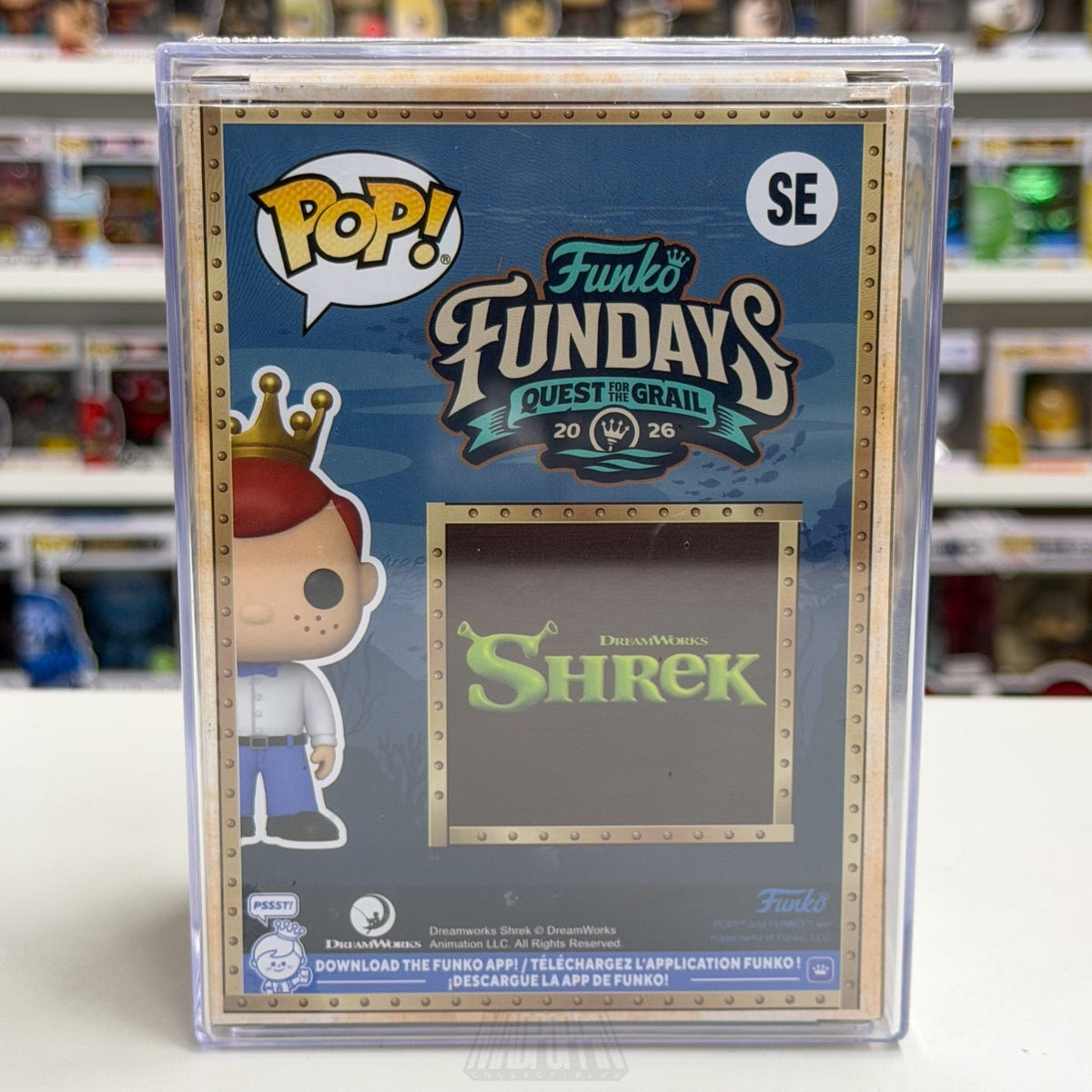 Funko Pop Fundays Freddy as Shrek SE 1000 Grail SDCC 2026 Movie Toy CON STICKER