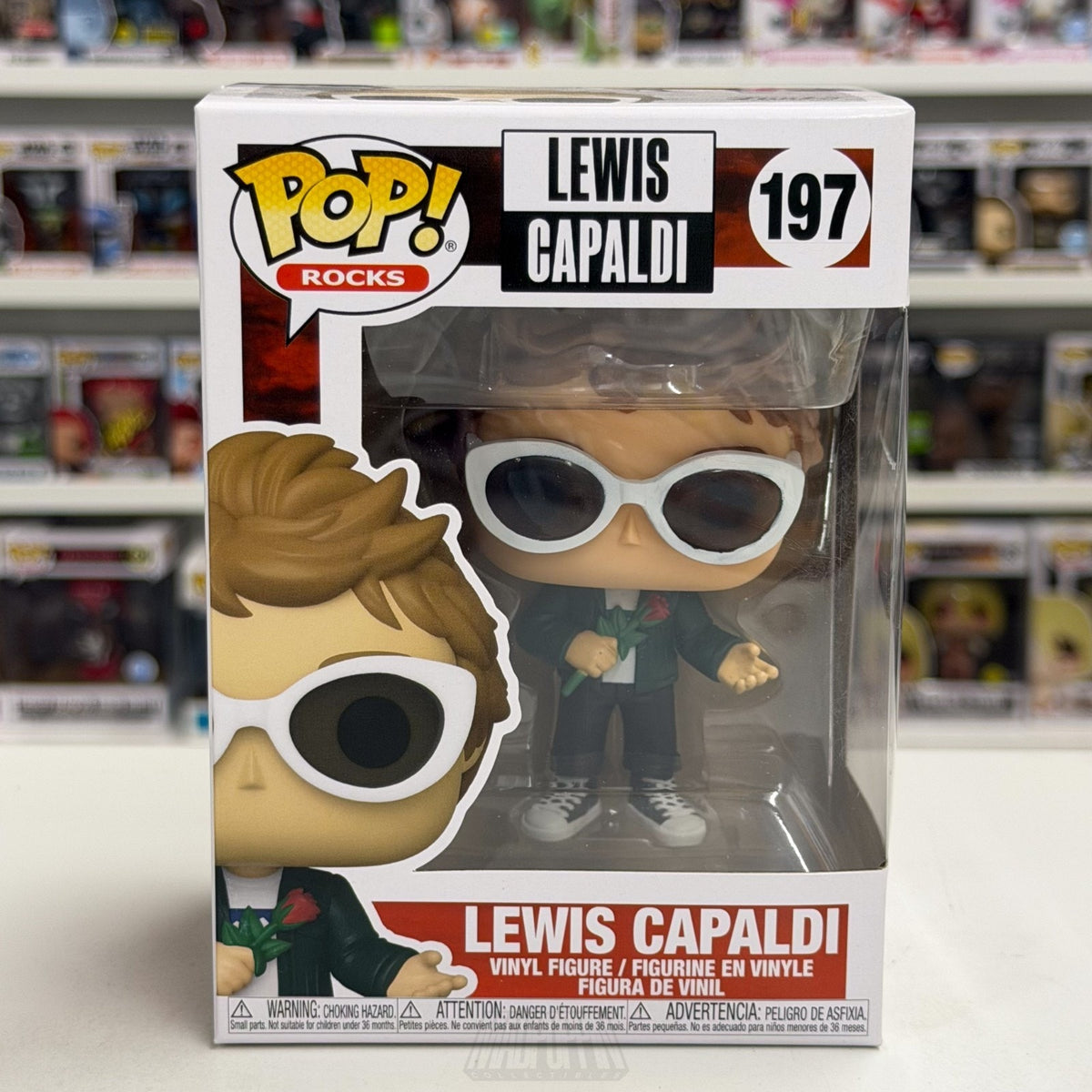 Funko Pop Rocks Lewis Capaldi w/Rose 197 Music Scottish Singer Toy Vinyl Figure