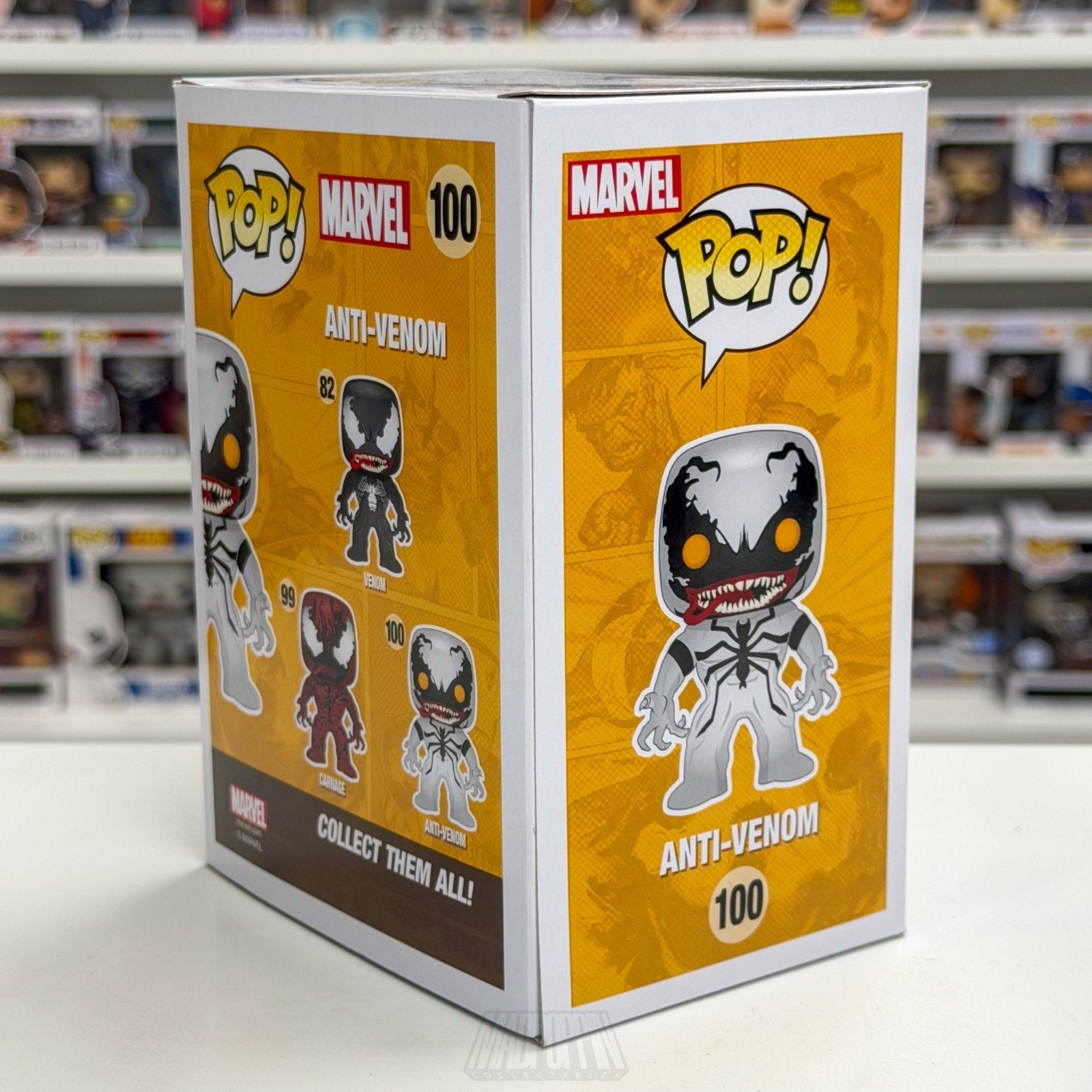 Funko Pop Marvel Anti-Venom Glow BoxLunch 100 Symbiote Spider-Man Vinyl Figure