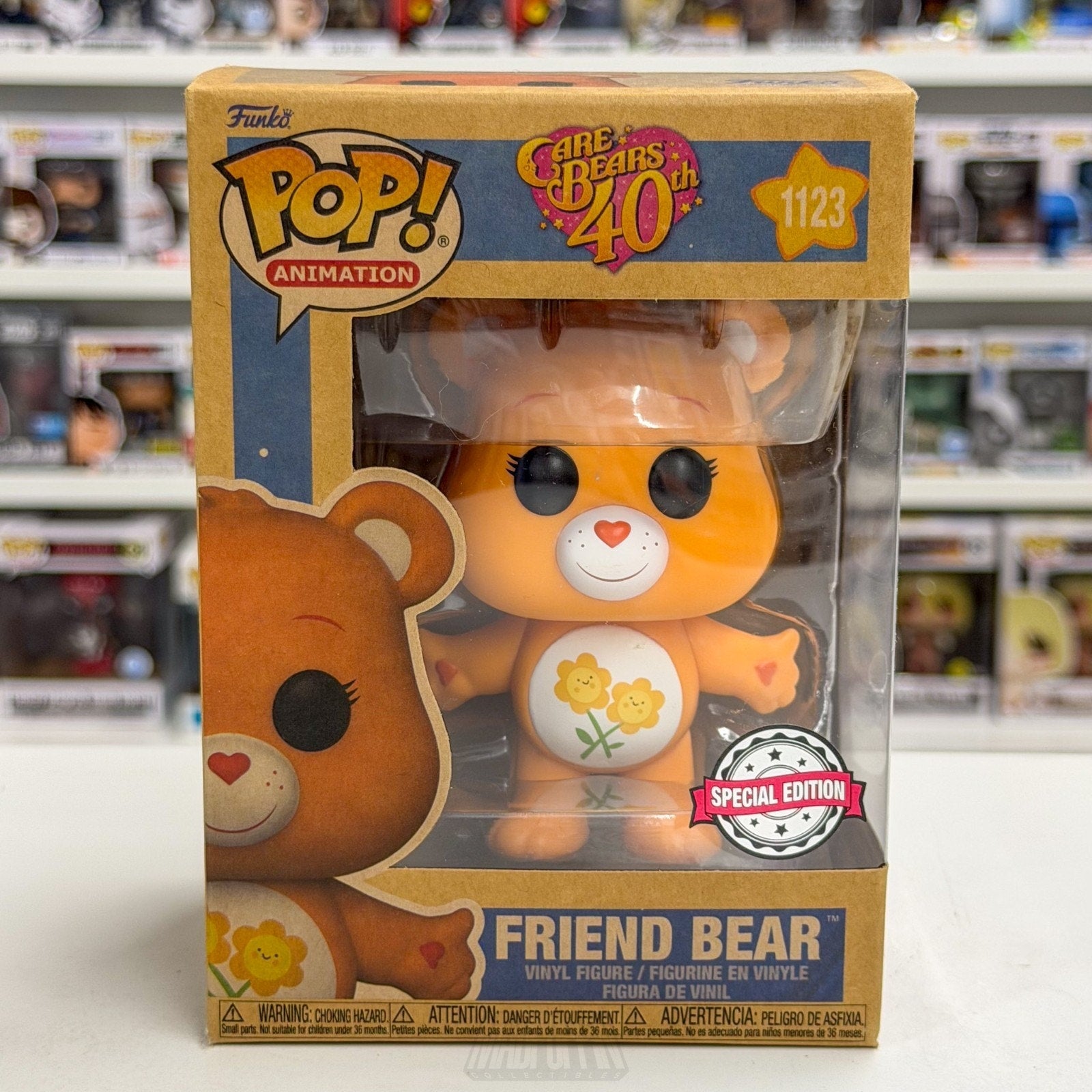 Funko Pop Animation Care Bears Friend Bear Earth Day 1123 Cartoon Vinyl Figure