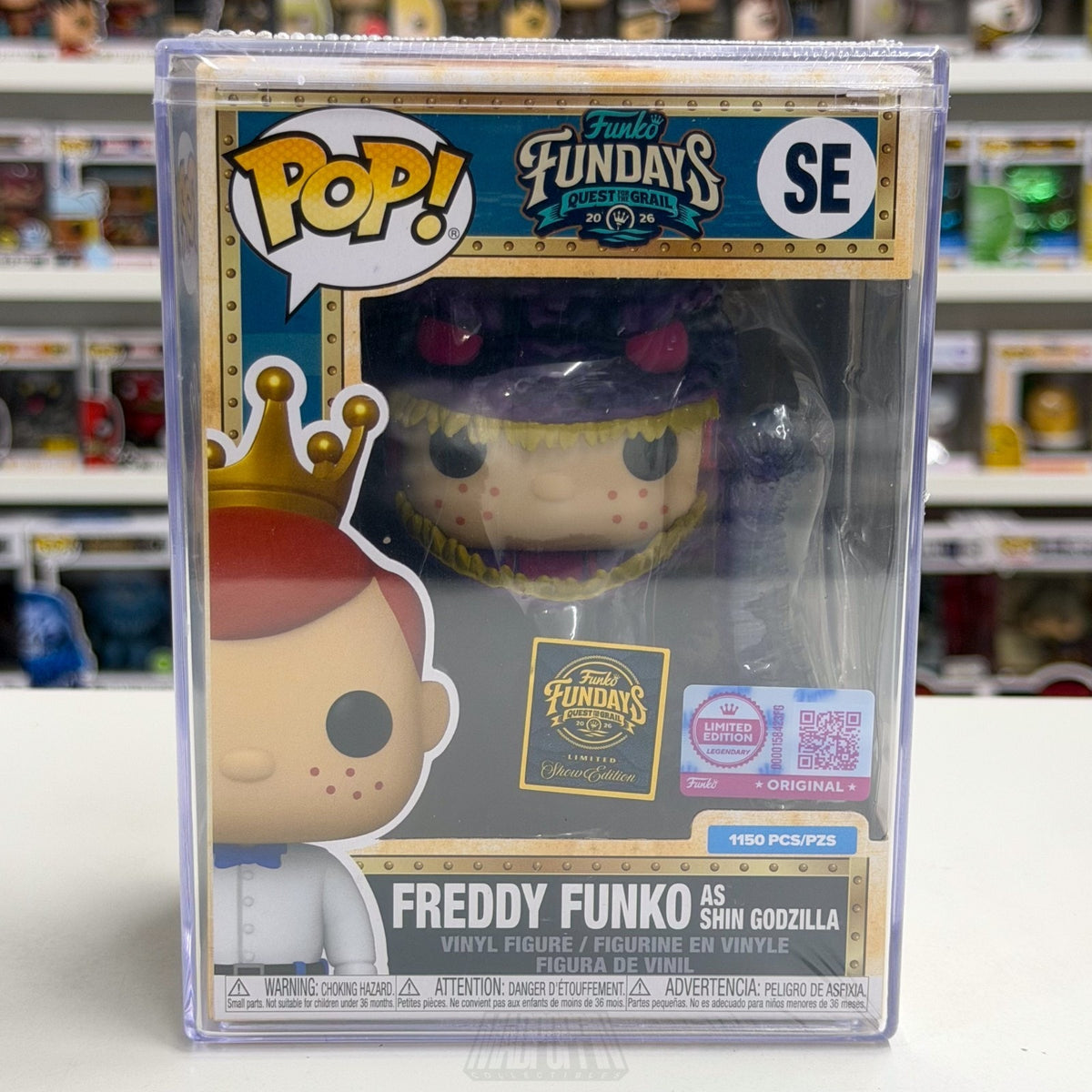 Funko Pop Fundays Freddy Shin Godzilla SE Quest Grail SDCC 2026 Toy CON STICKER