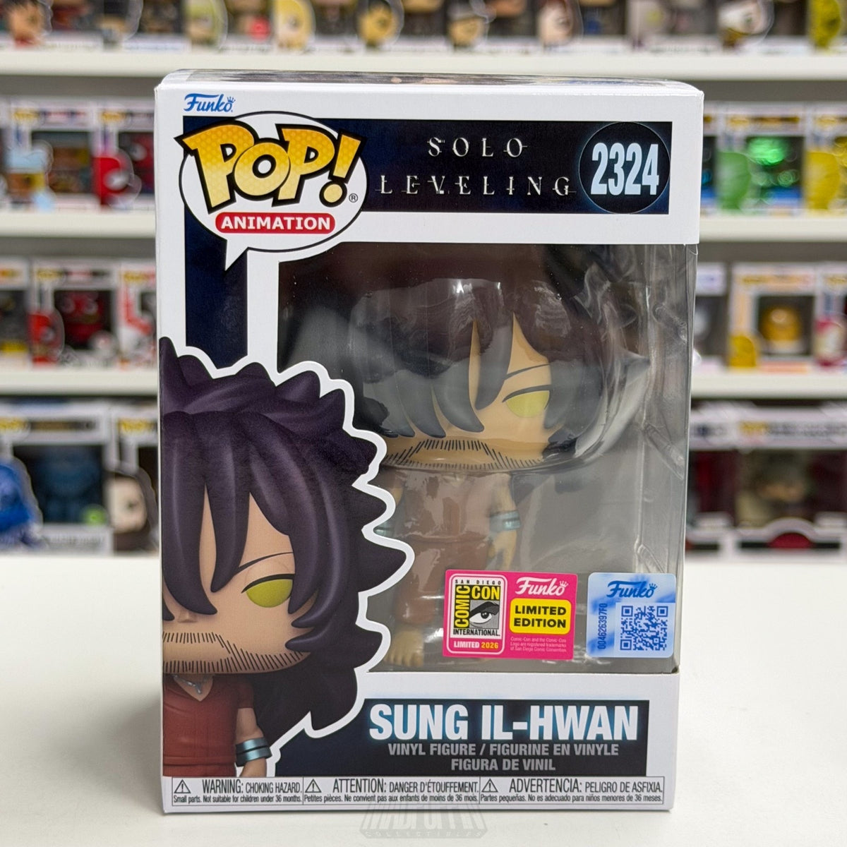 Funko Pop Anime Solo Leveling Sung Il-Hwan 2324 SDCC 2026 OFFICIAL CON STICKER