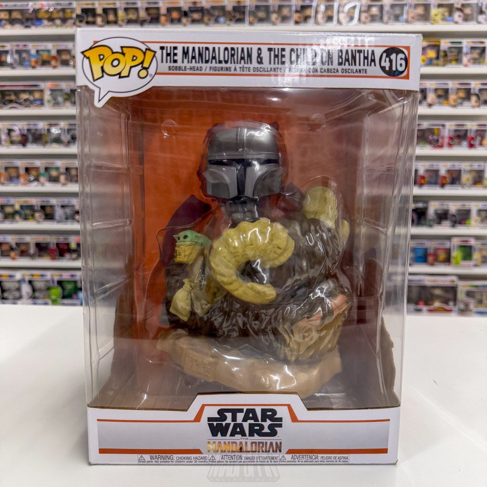 Funko Pop Rides Star Wars The Mandalorian & The Child on Bantha 416 Vinyl Figure