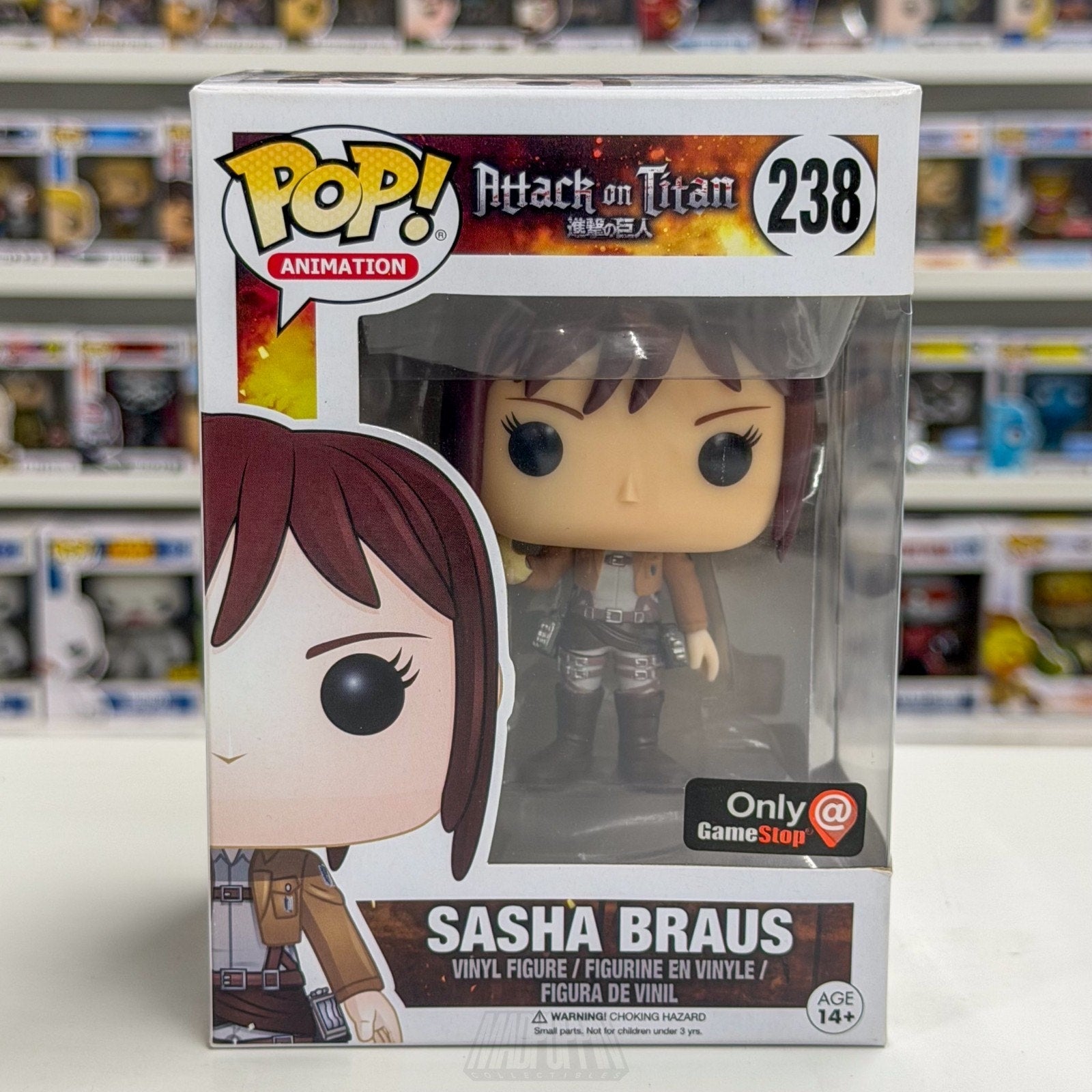 Funko Pop Anime Attack Titan Sasha Braus GameStop 238 Japan Manga Vinyl Figure