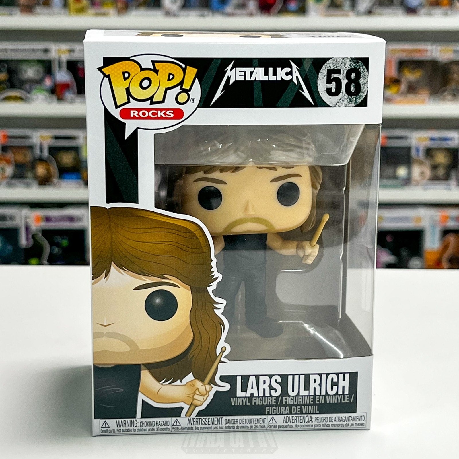 Funko Pop Rocks Metallica Lars Ulrich 58 Heavy Metal Band Music Toy Vinyl Figure