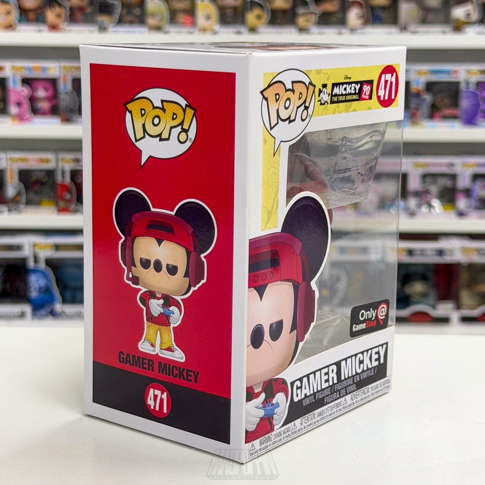 Funko Pop Disney Gamer Mickey True Original 90 Years GameStop 471 Vinyl Figure