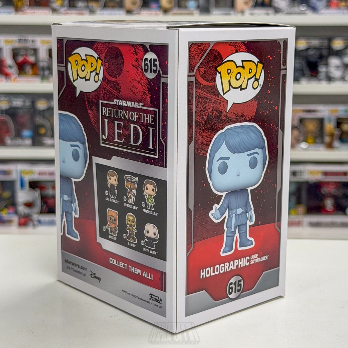 Funko Pop Star Wars Holographic Luke Skywalker Glow Entertainment Earth 615 Toy