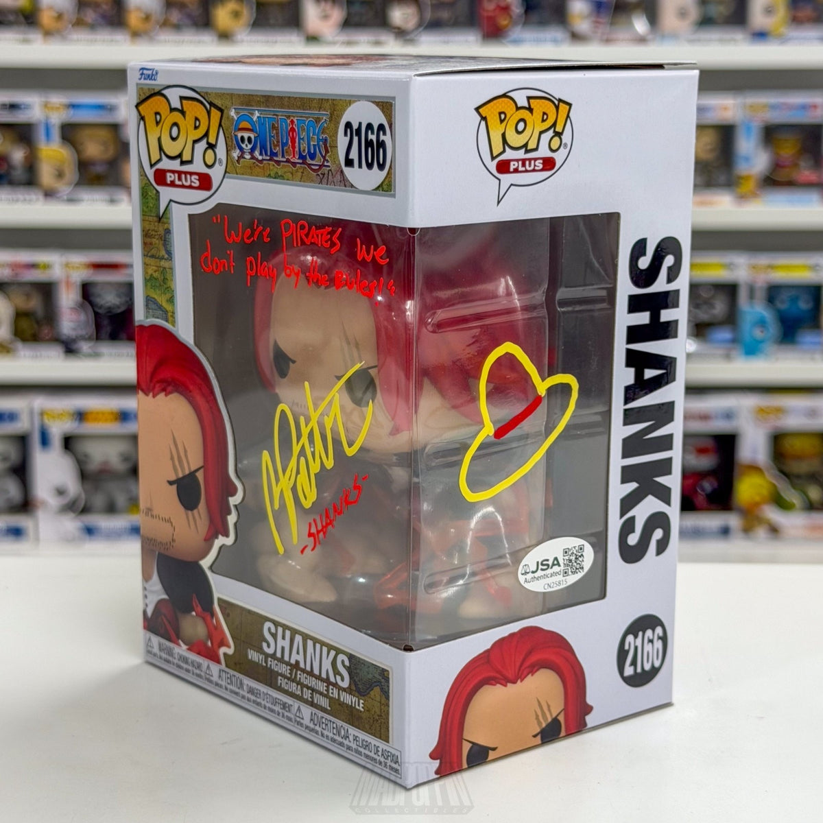 Funko Pop Anime One Piece Shanks Devine Departure Signed Auto JSA 2166 Figure