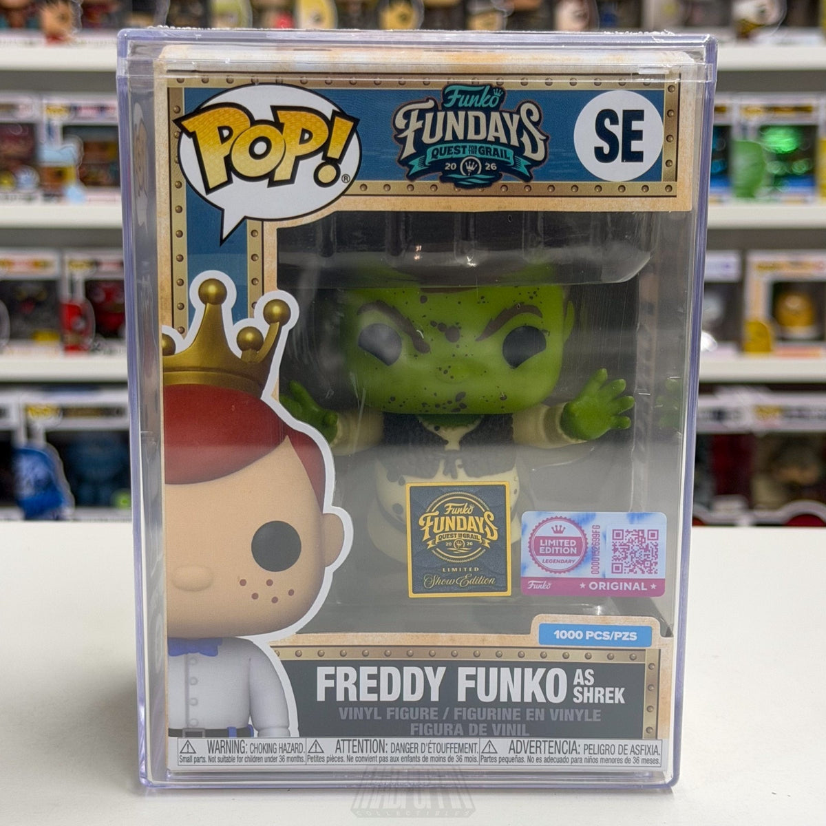 Funko Pop Fundays Freddy as Shrek SE 1000 Grail SDCC 2026 Movie Toy CON STICKER