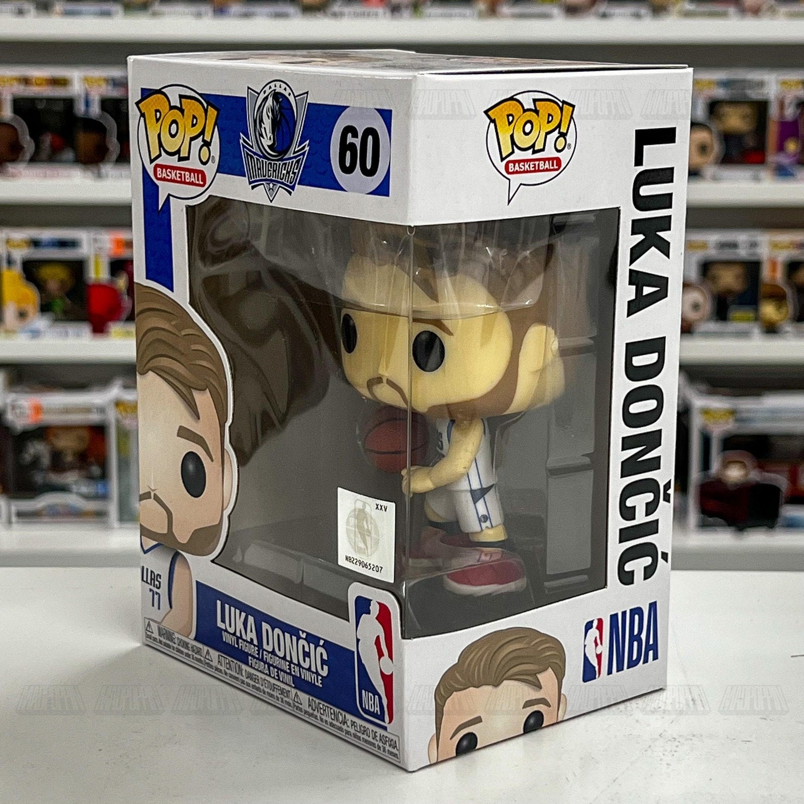 Funko Pop NBA Basketball Dallas Mavericks Luka Doncic White Jersey 60 Toy Figure