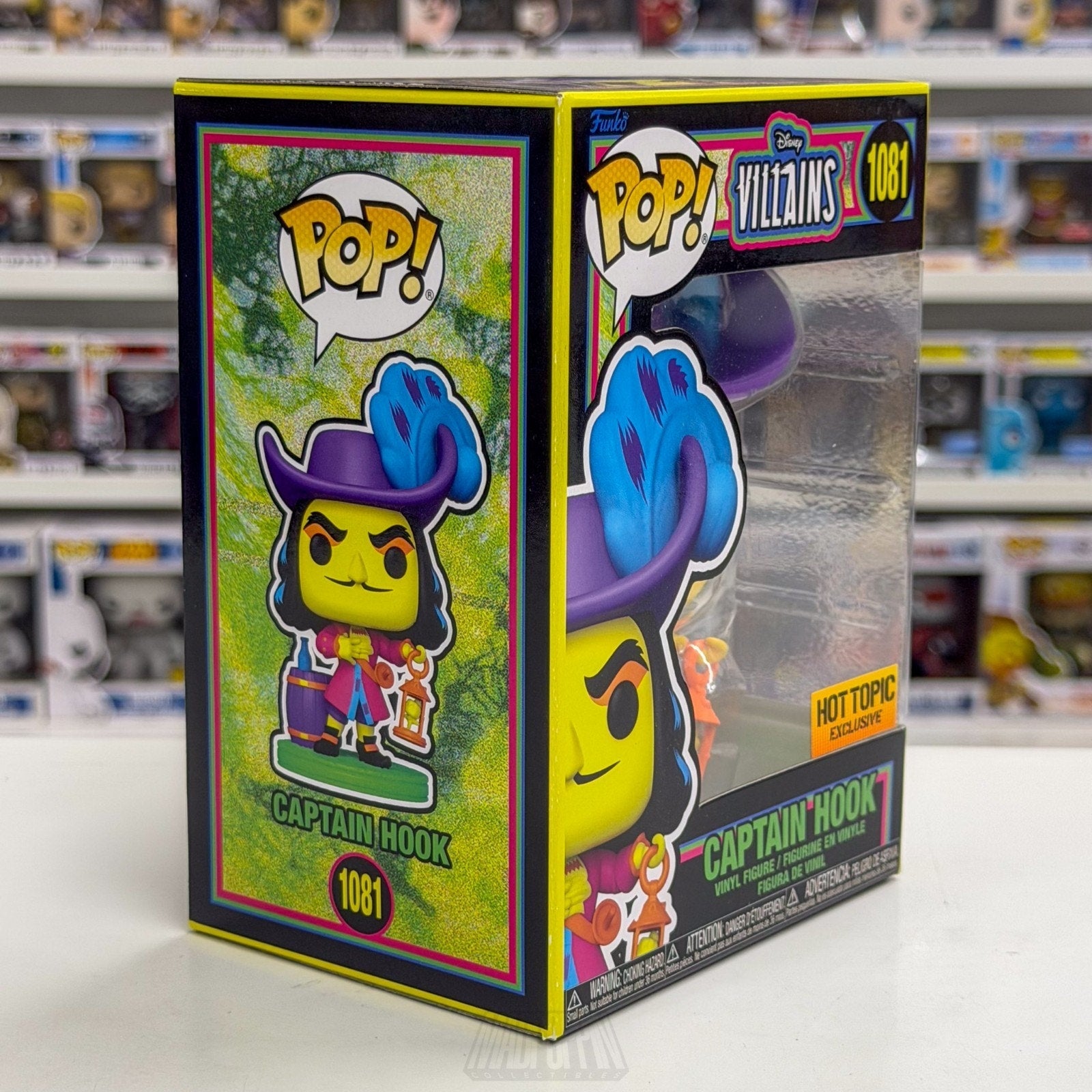 Funko Pop Disney Villains Captain Hook Hot Blacklight Topic 1081 Vinyl Figure
