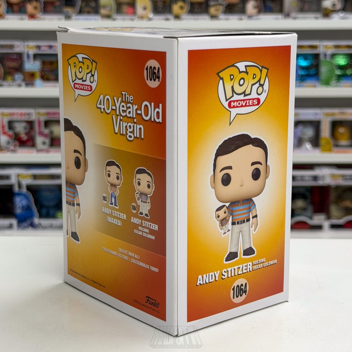 Funko Pop Movies 40 Year Old Virgin Andy Stitzer w/Oscar Goldman 1064 Toy Figure