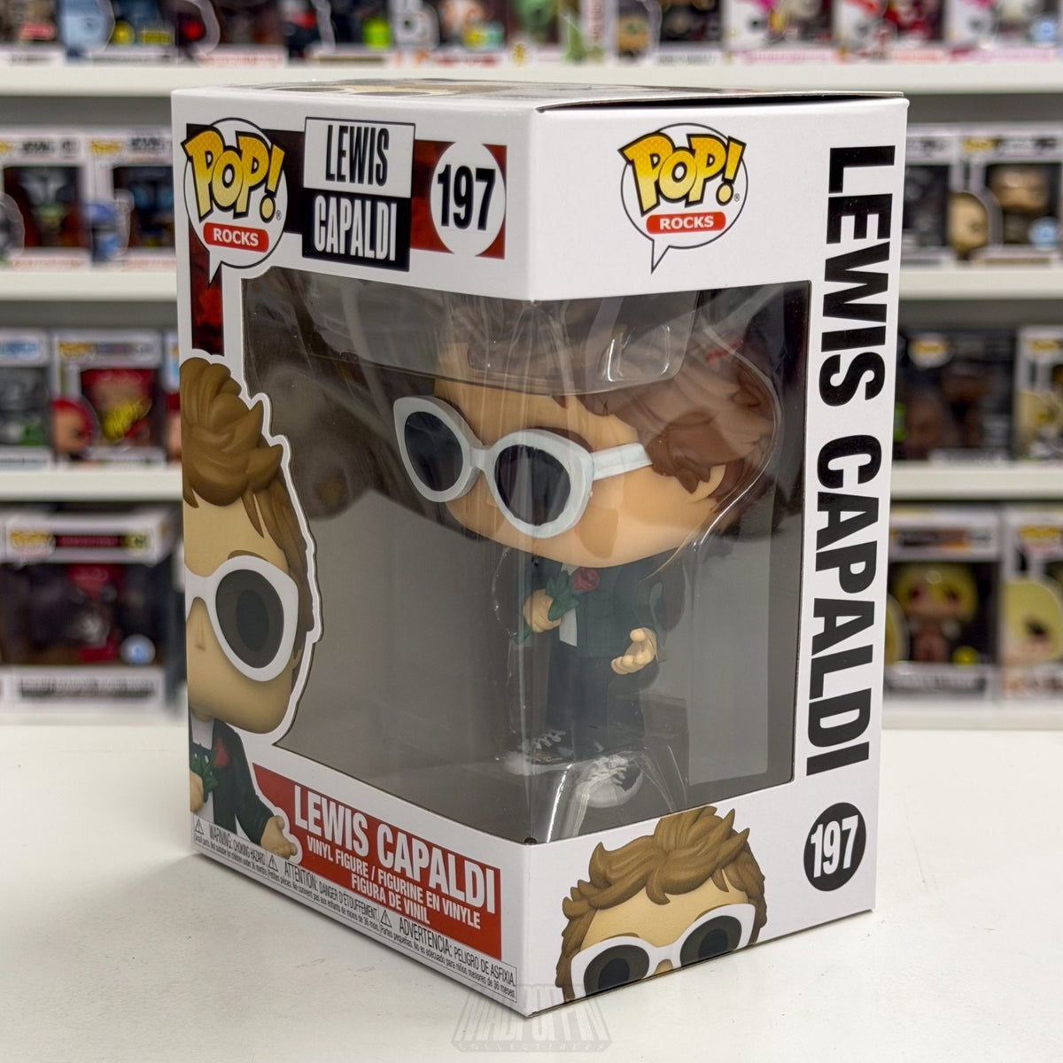 Funko Pop Rocks Lewis Capaldi w/Rose 197 Music Scottish Singer Toy Vinyl Figure