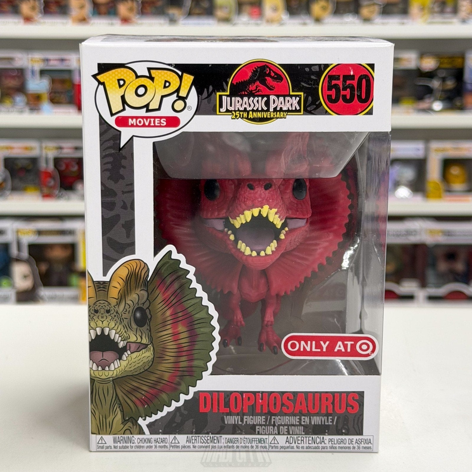 Funko Pop Movies Jurassic Park Dilophosaurus Red Target 550 Dino Vinyl Figure