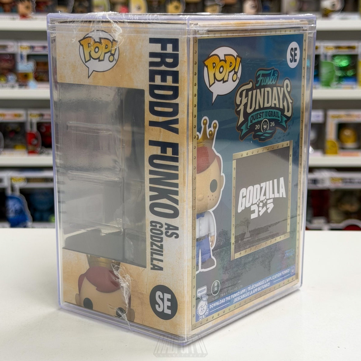 Funko Pop Fundays Freddy as Godzilla SE Quest Grail SDCC 2026 Toy CON STICKER