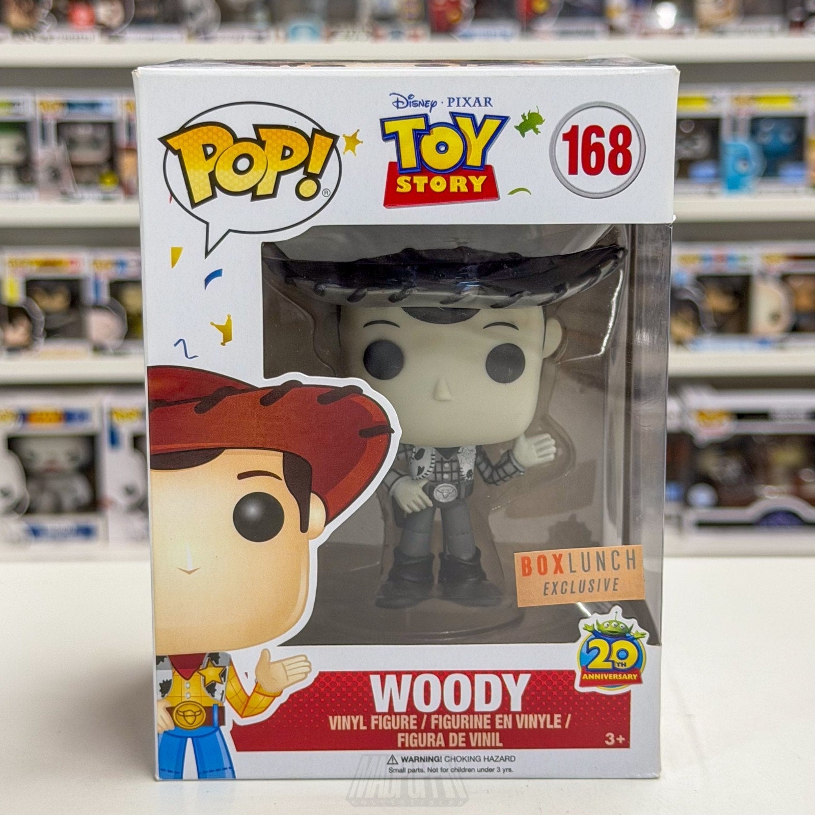 Funko Pop Disney Pixar Toy Story Woody Black & White BoxLunch 168 Vinyl Figure