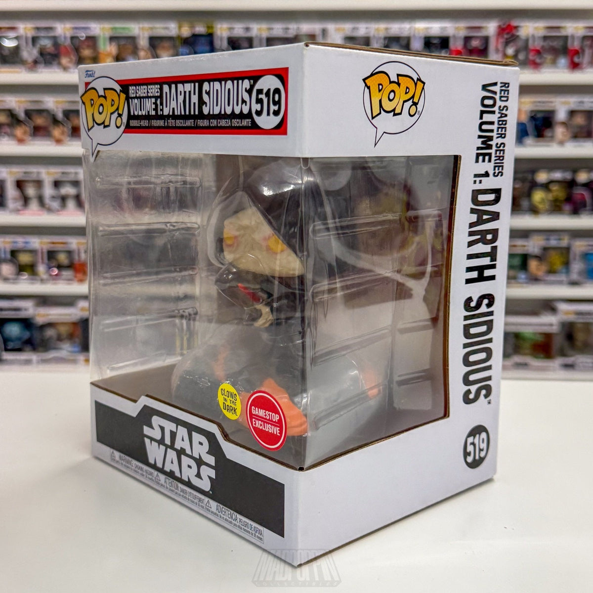 Funko Pop Star Wars Red Saber Series Darth Sidious Glow GameStop 519 Toy Figure