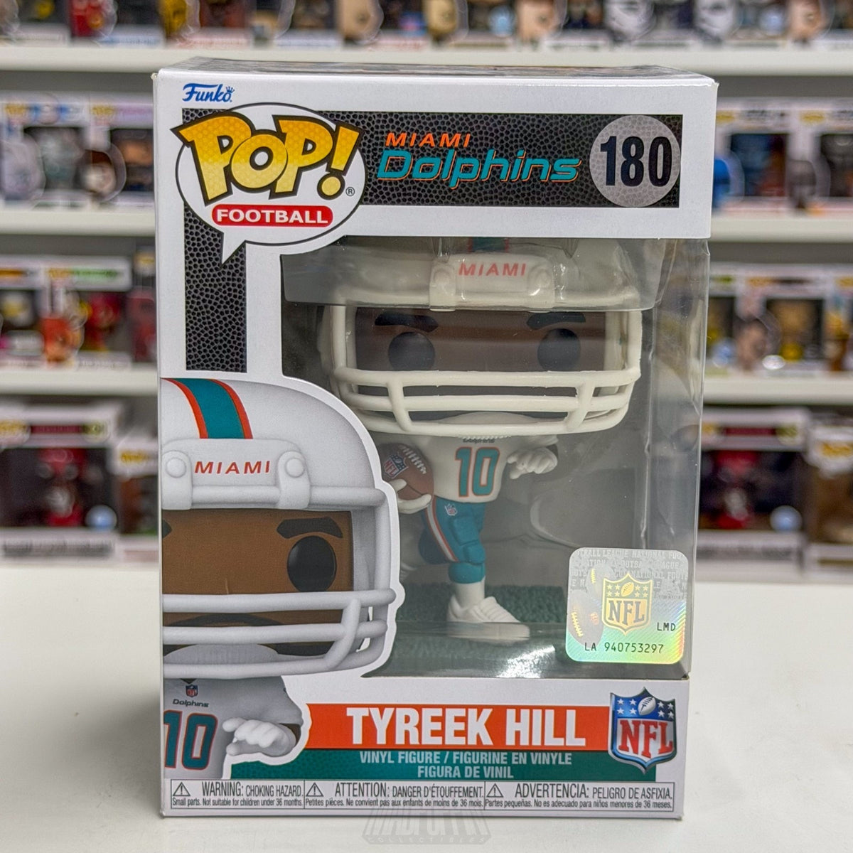 Funko Pop NFL Football Miami Dolphins Tyreek Hill 180 Wide Receiver Vinyl Figure