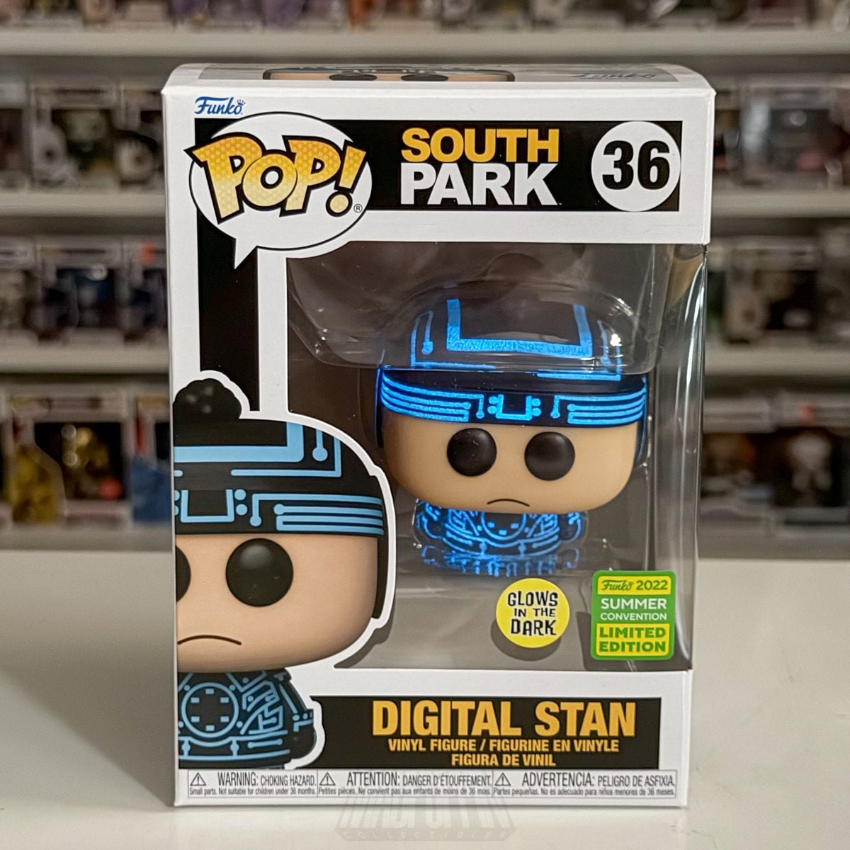 Funko Pop Animation South Park Digital Stan Marsh Glow SDCC 36 Tron Vinyl Figure