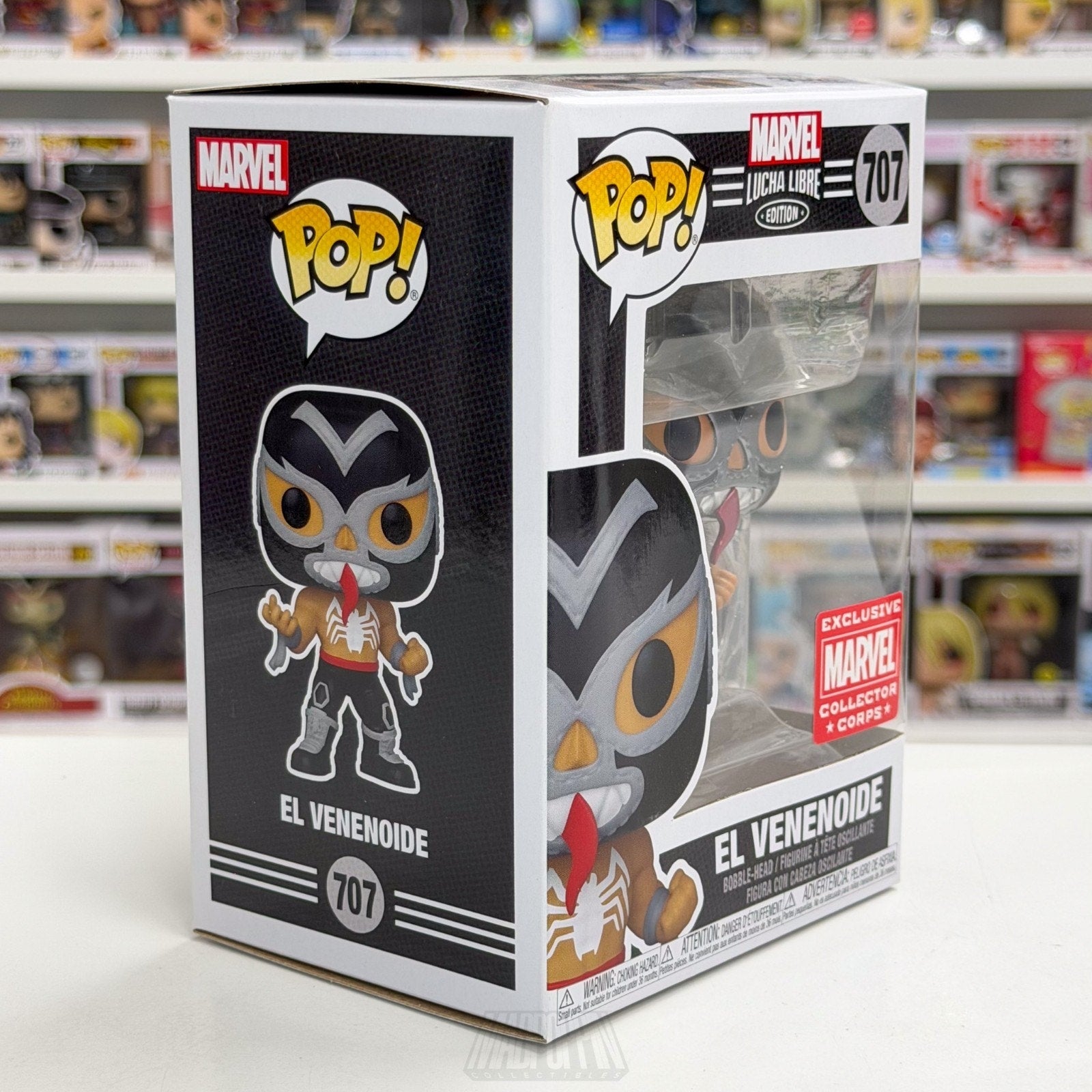 Funko Pop Marvel Collector Corps Lucha Libre El Venenoide Metallic 707 Figure