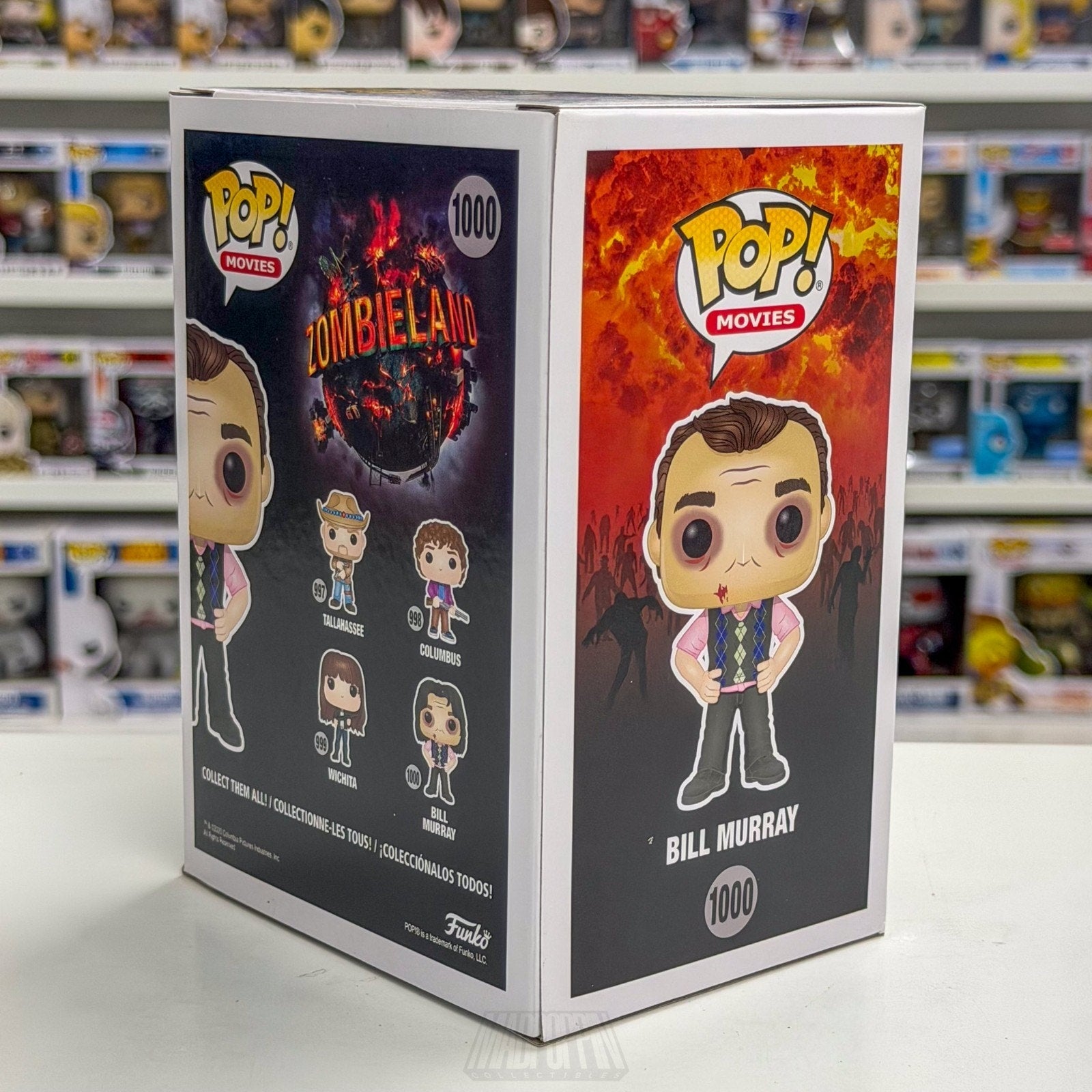 Funko Pop Movies Zombieland Bill Murray Short Hair Chase 1000 Comedy Toy Figure