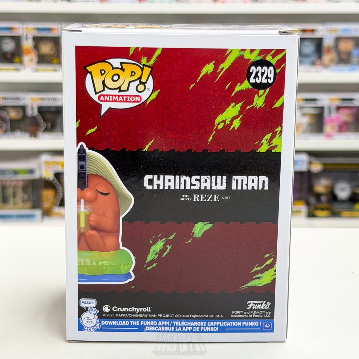 Funko Pop Anime Chainsaw Man Pochita Sunhat Lounging SDCC 2329 Toy Vinyl Figure
