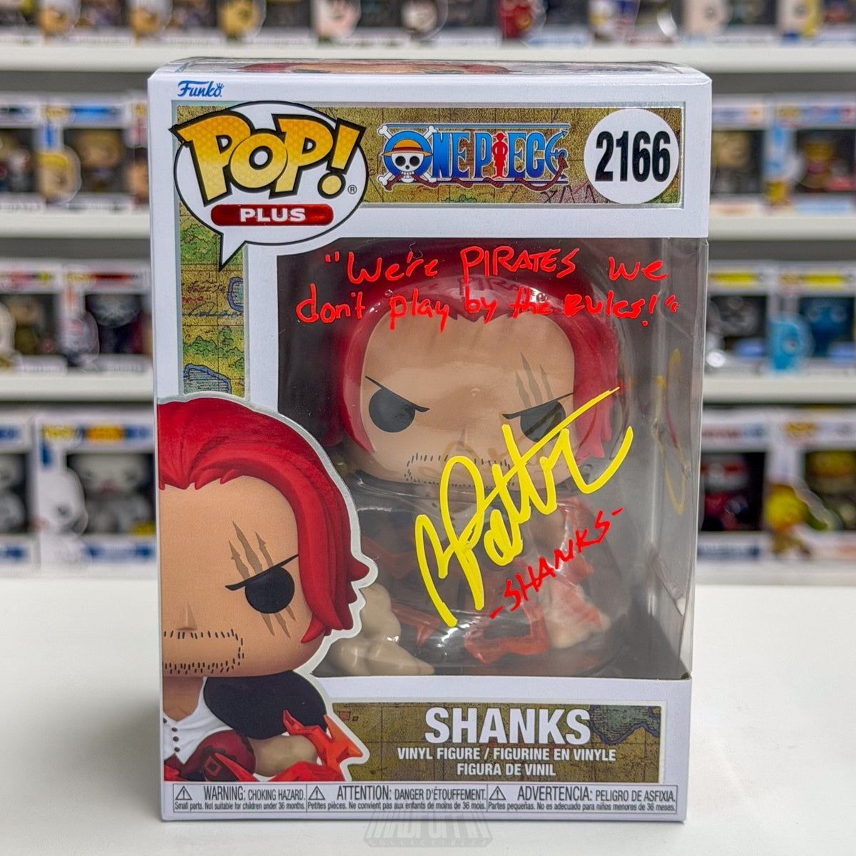 Funko Pop Anime One Piece Shanks Devine Departure Signed Auto JSA 2166 Figure